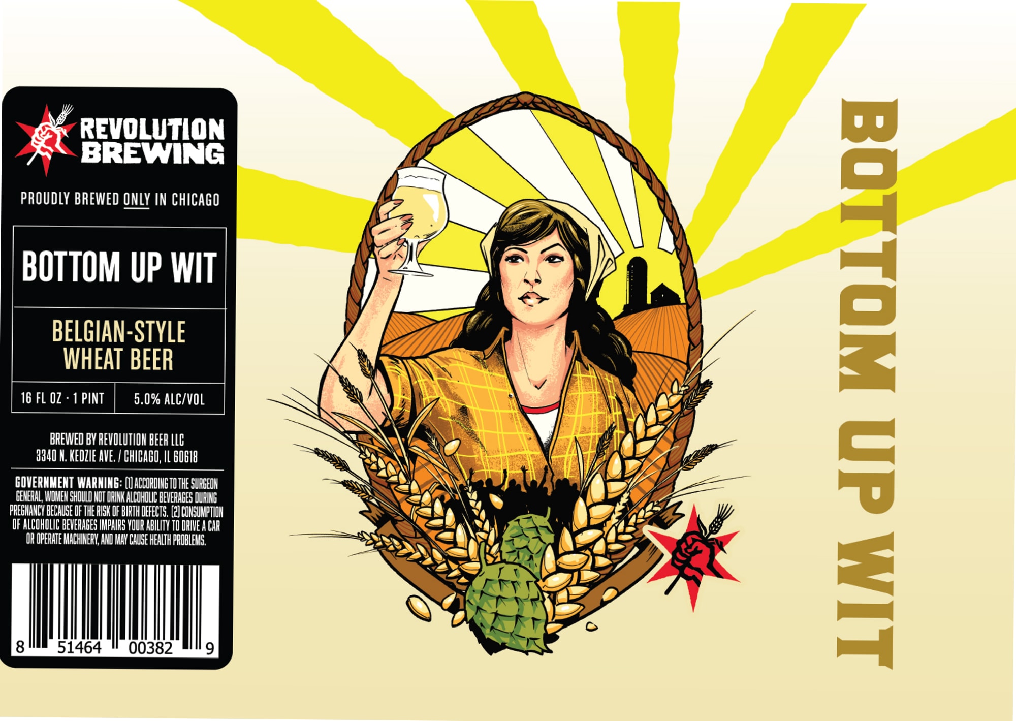 Bottom Up Wit by Revolution Brewing - beer label