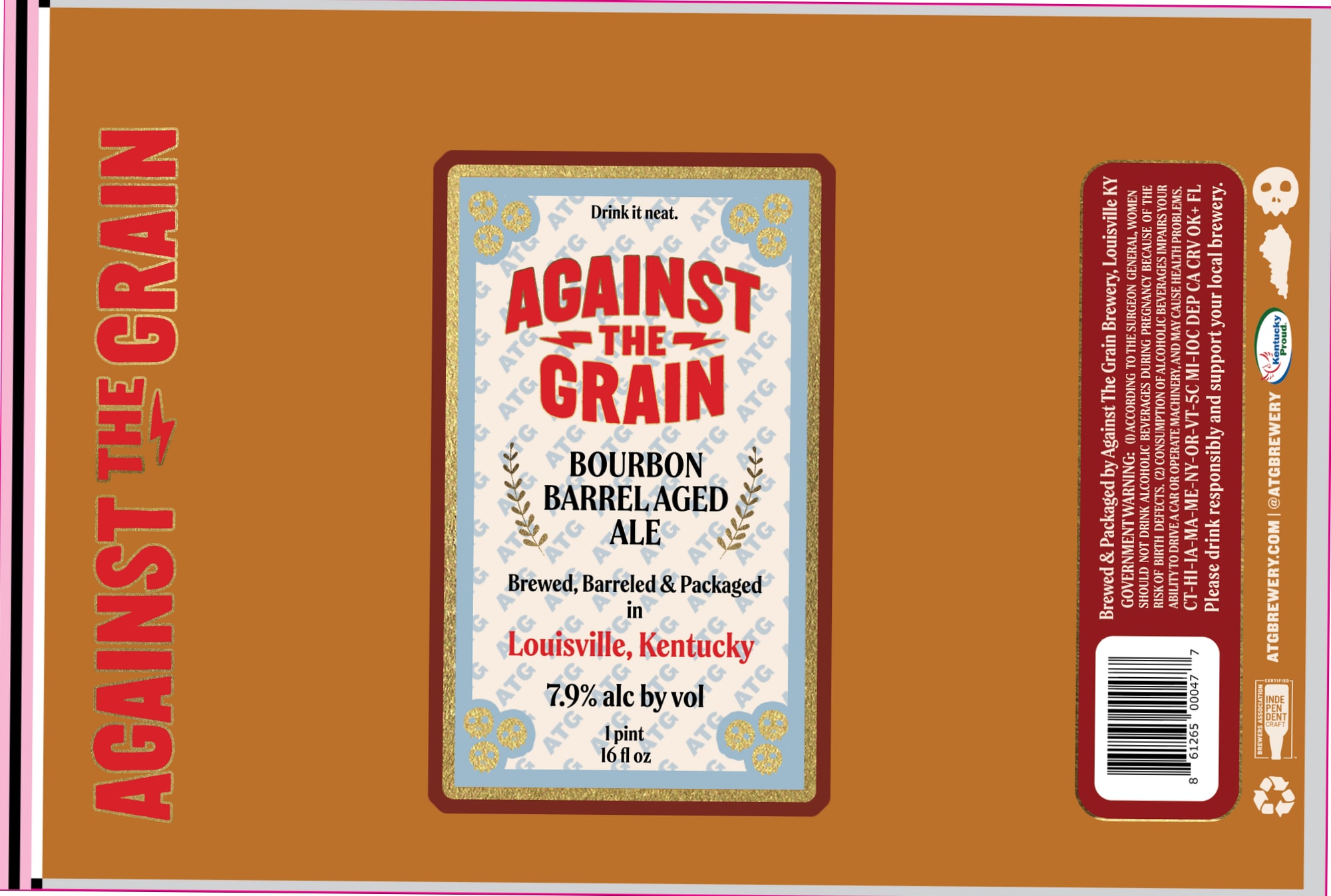 Bourbon Barrel Aged Ale by Against the Grain Brewery - beer label