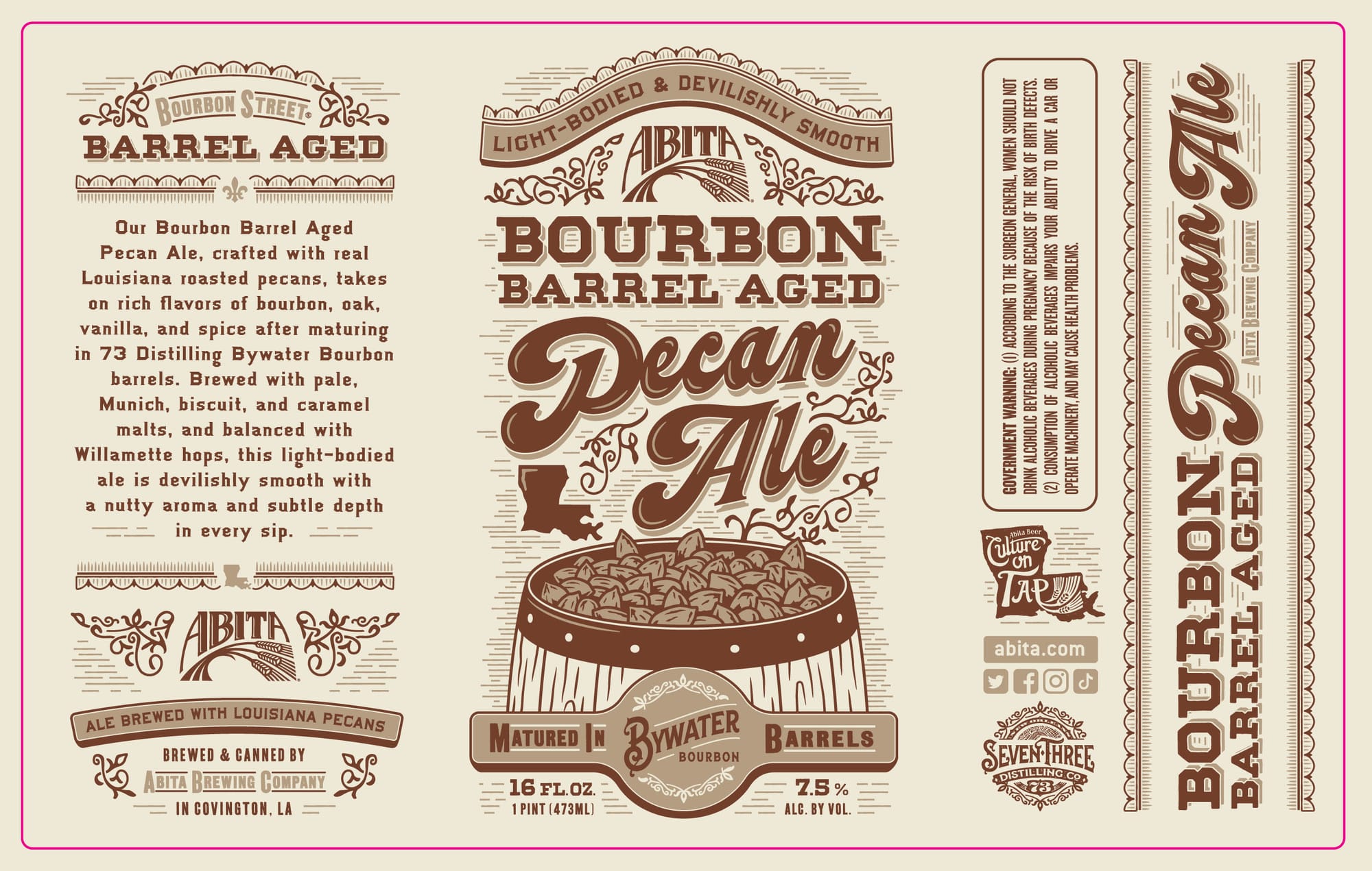 Bourbon Barrel Aged Pecan by Abita Brewing Company - beer label