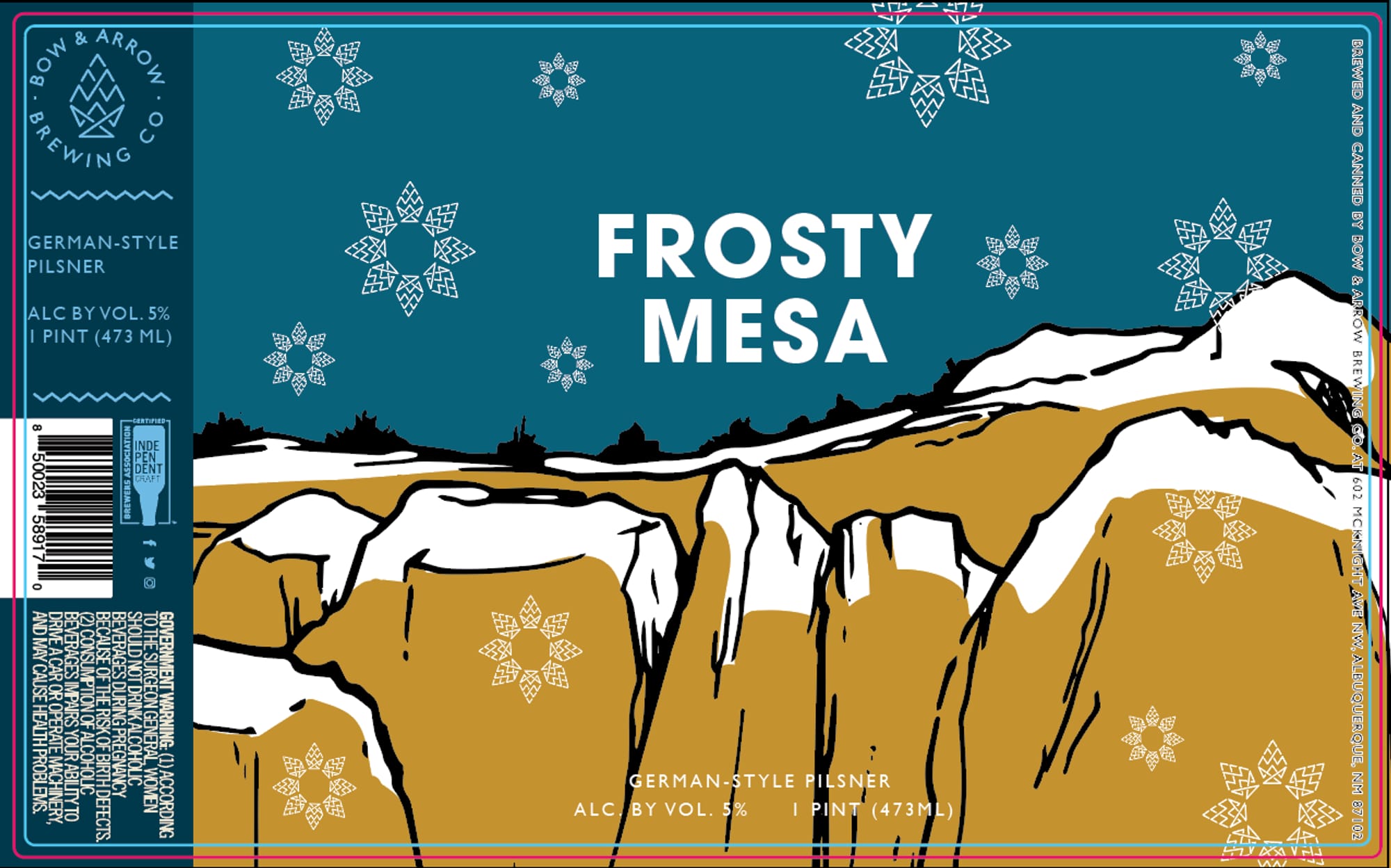 Frosty Mesa by Bow & Arrow Brewing Co. - beer label