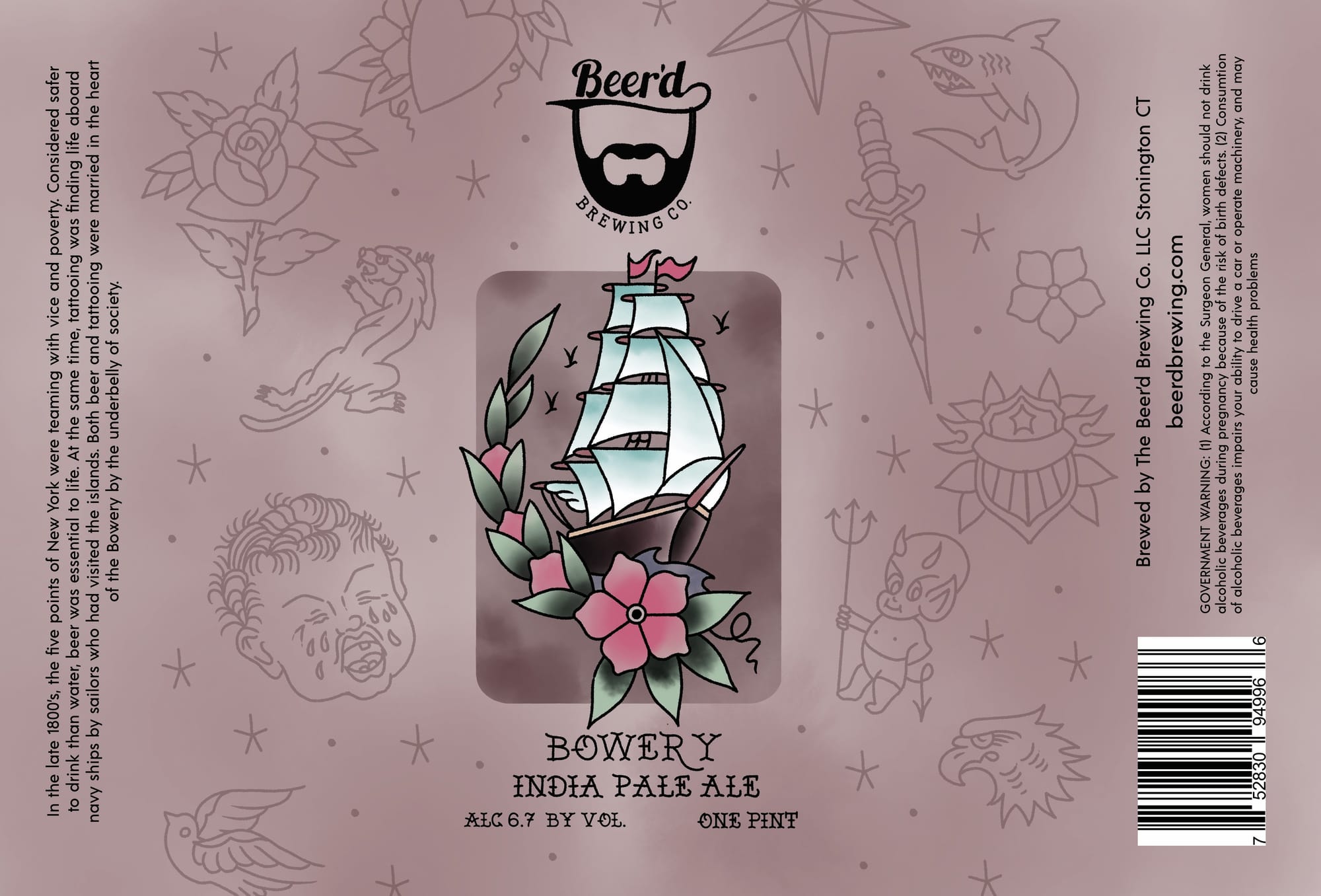 Bowery India Pale Ale by The Beerd Brewing Co. - beer label