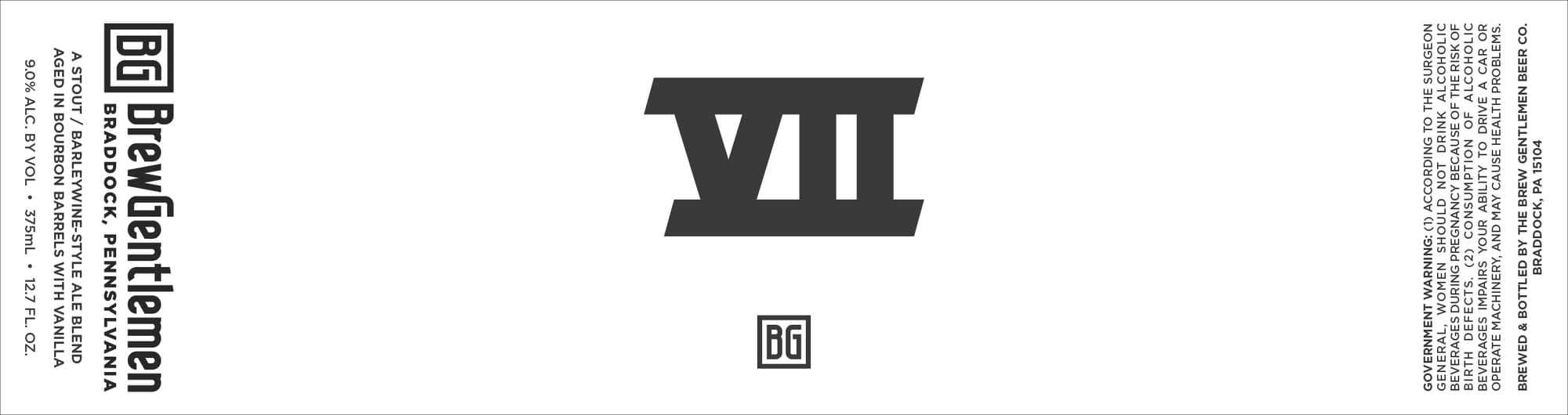 BrewGentleman VII by Braddock Pennsylvania Beverage Co. - beer label