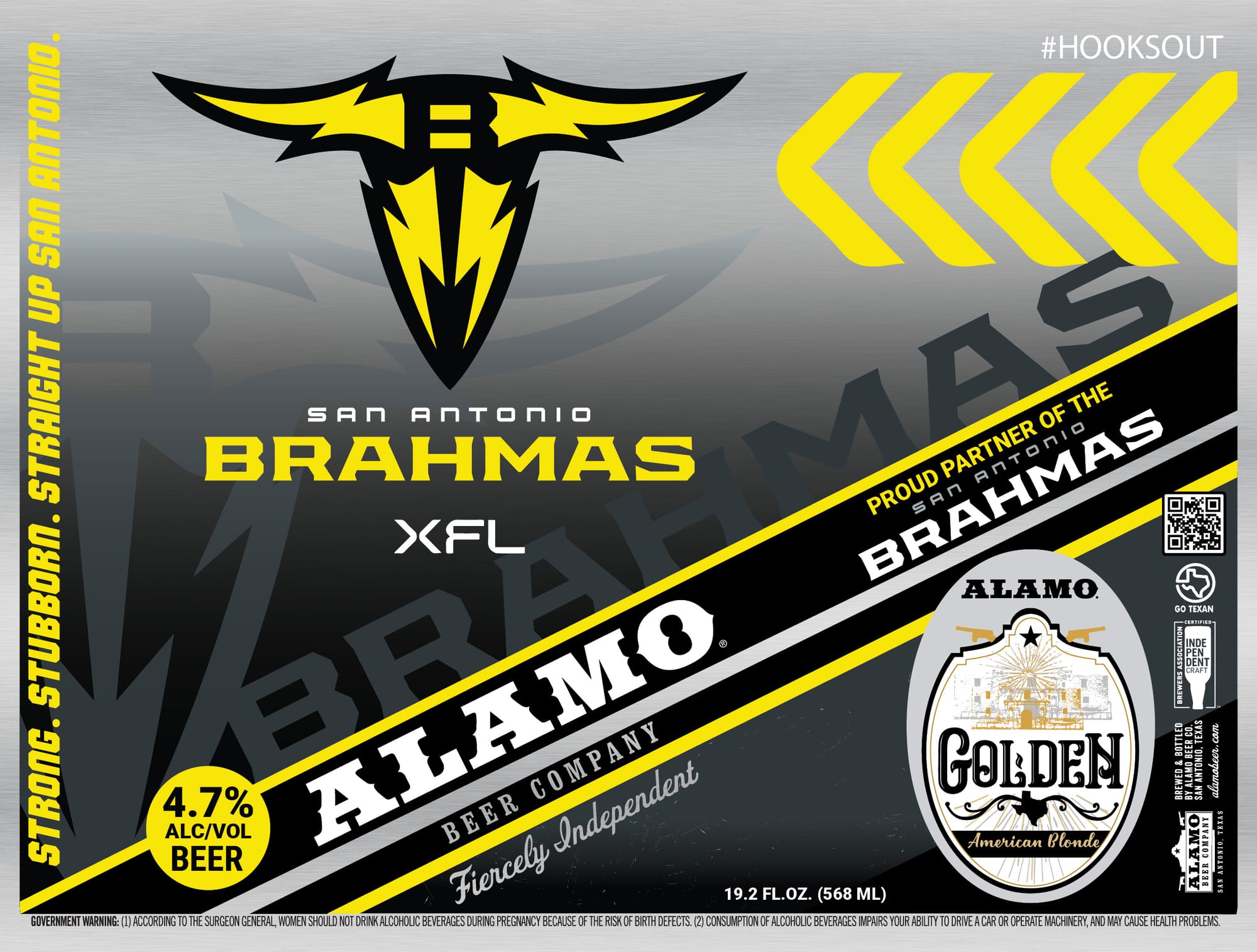 Brahmas XFL by Alamo Beer Company - beer label