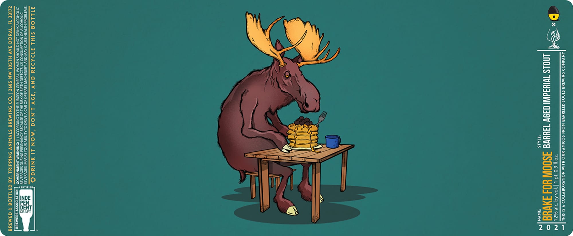 Brake For Moose by Sidecar Spirits & Brewery Co. - beer label