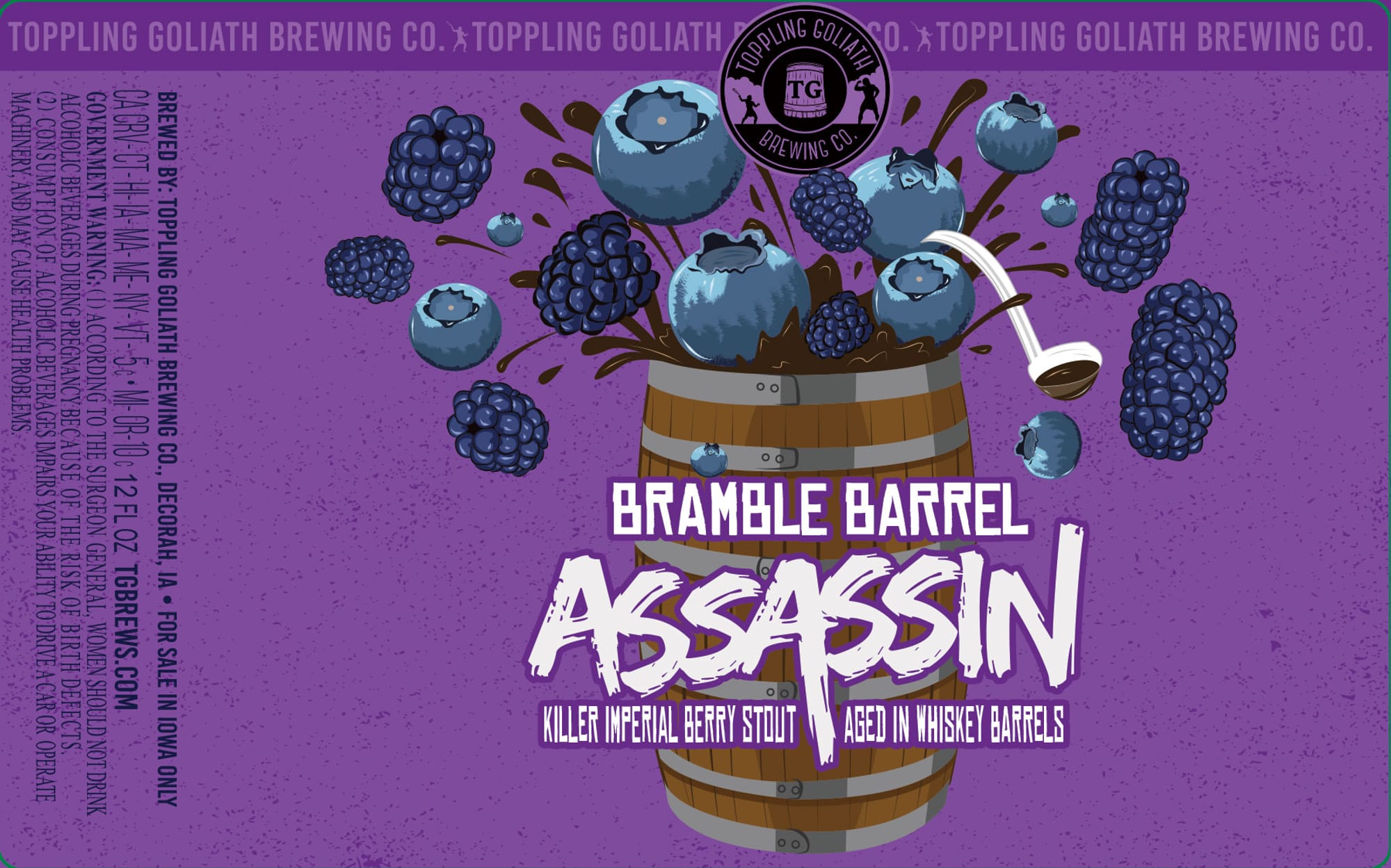 Bramble Barrel Assassin by Toppling Goliath Brewing Co. - beer label