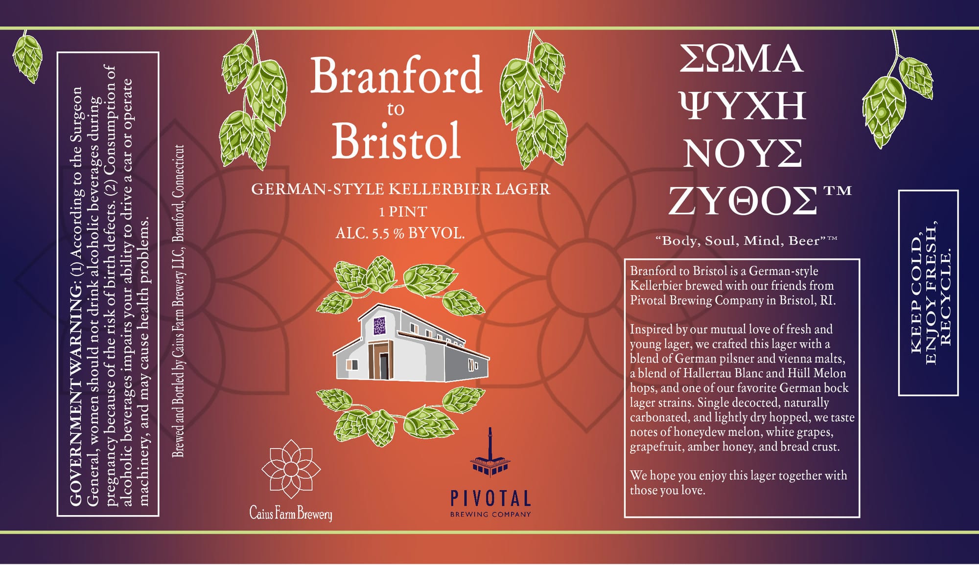 Branford to Bristol by Pivotal Brewing Company - beer label