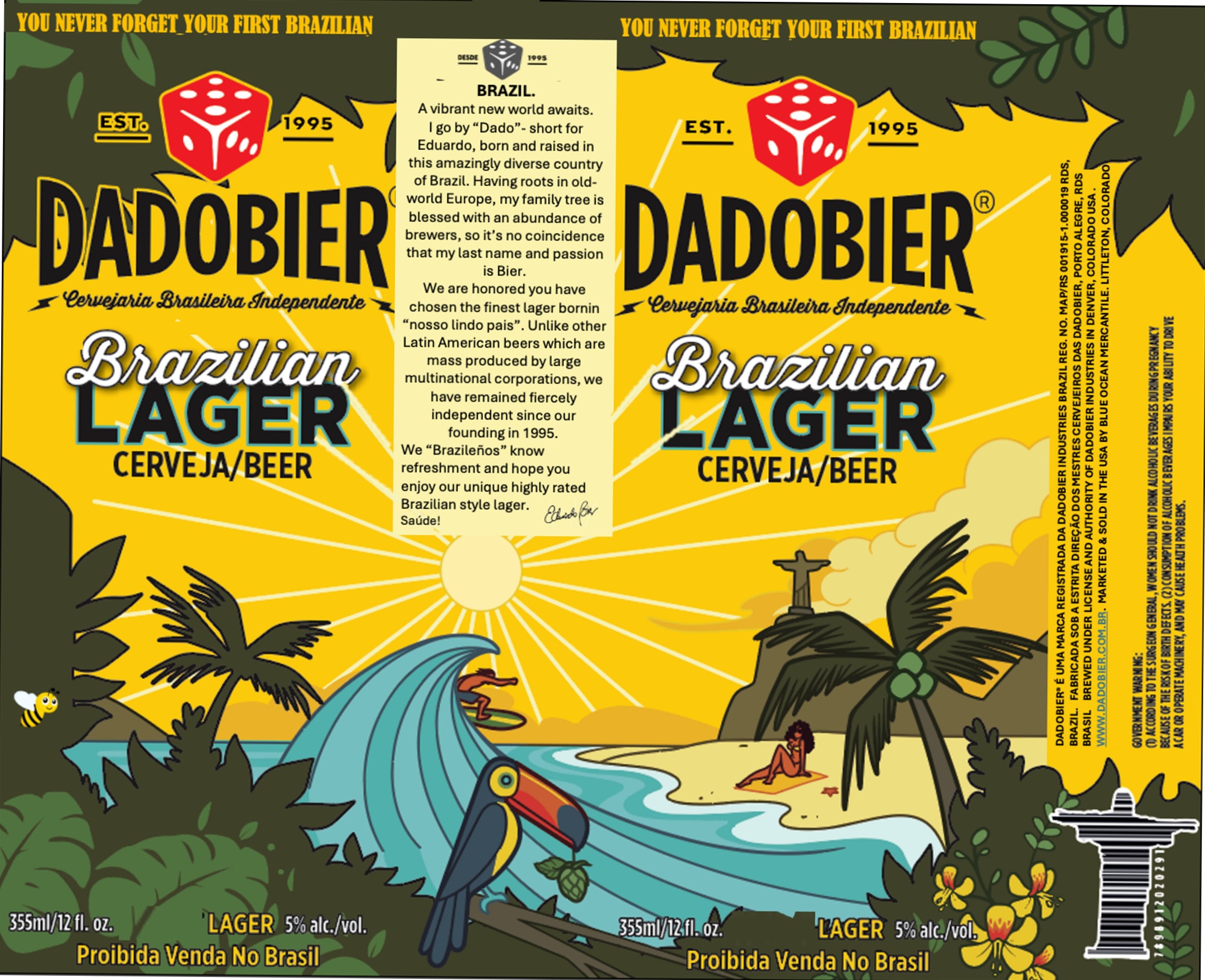 Brazilian Lager by Dadobier - beer label