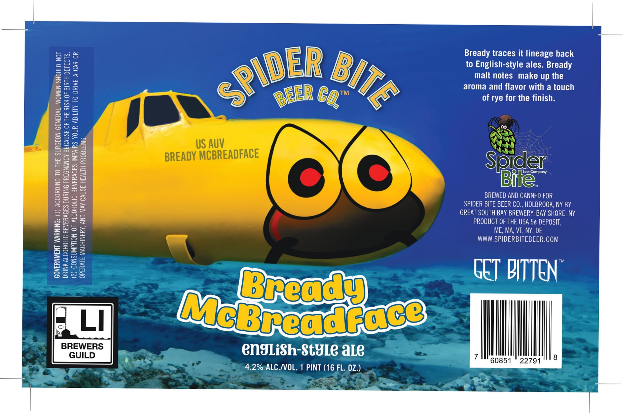 Bready McBreadyface by Spider Bite Beer Co. - beer label
