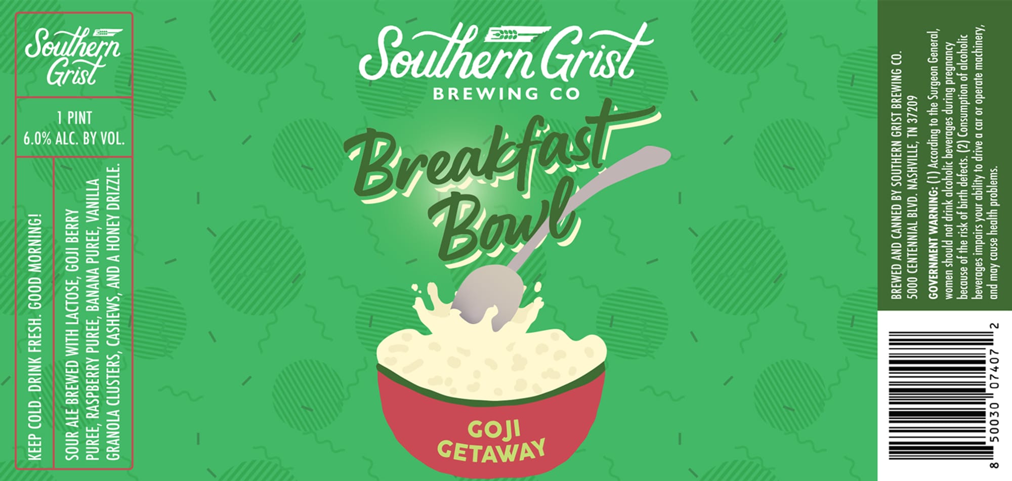 Breakfast Bowl by Southern Grist Brewing Co. - beer label