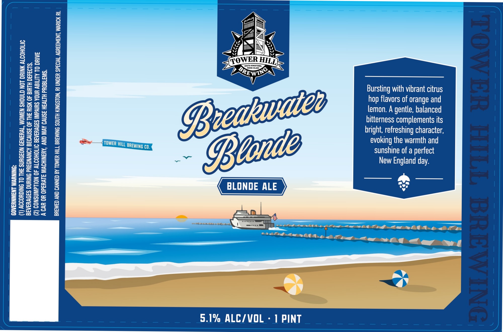 Breakwater Blonde by Tower Hill Brewing Co. - beer label