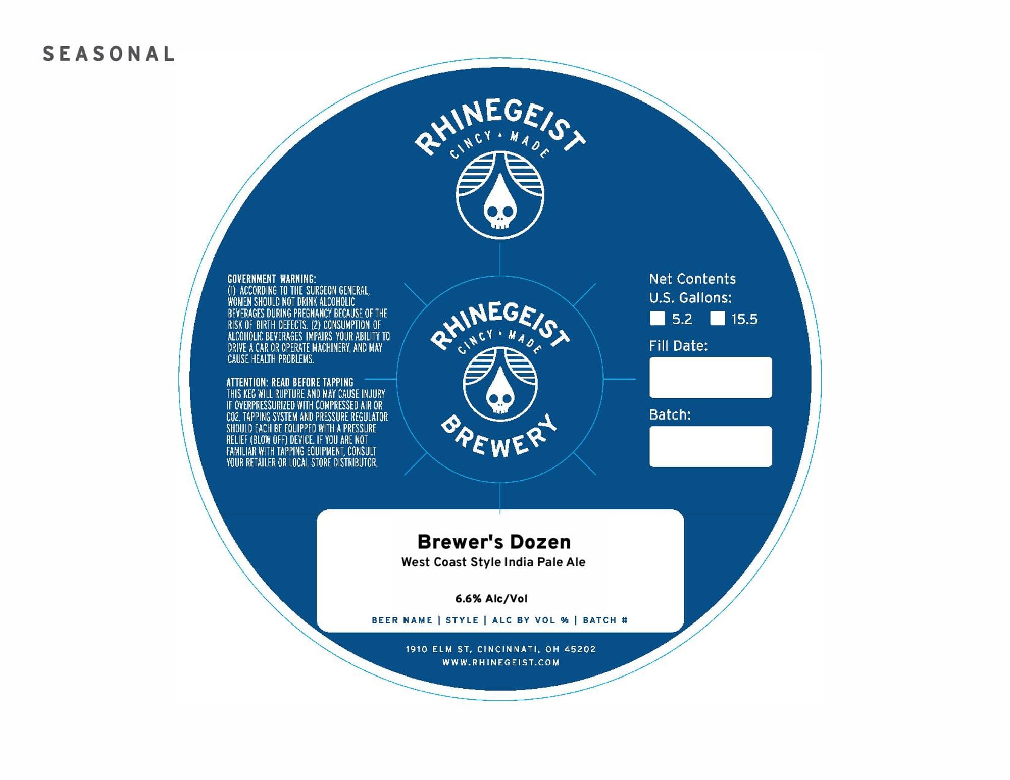 Brewer’s Dozen by Rhinegeist Brewery - beer label