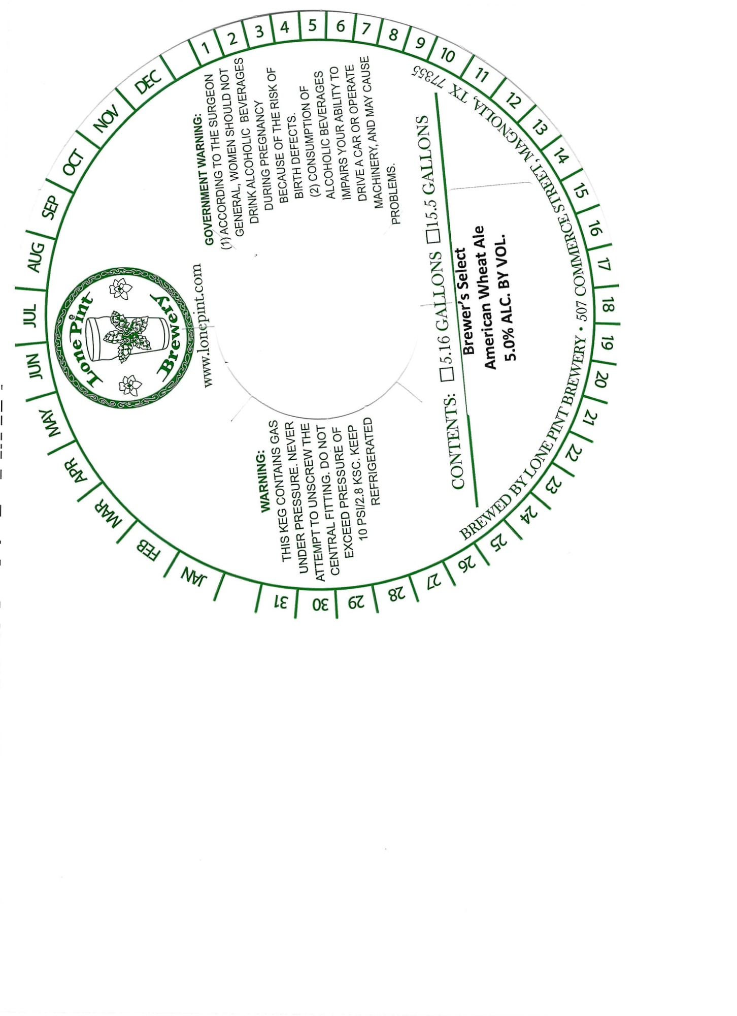 Brewer's Select by Lone Pint Brewery - beer label