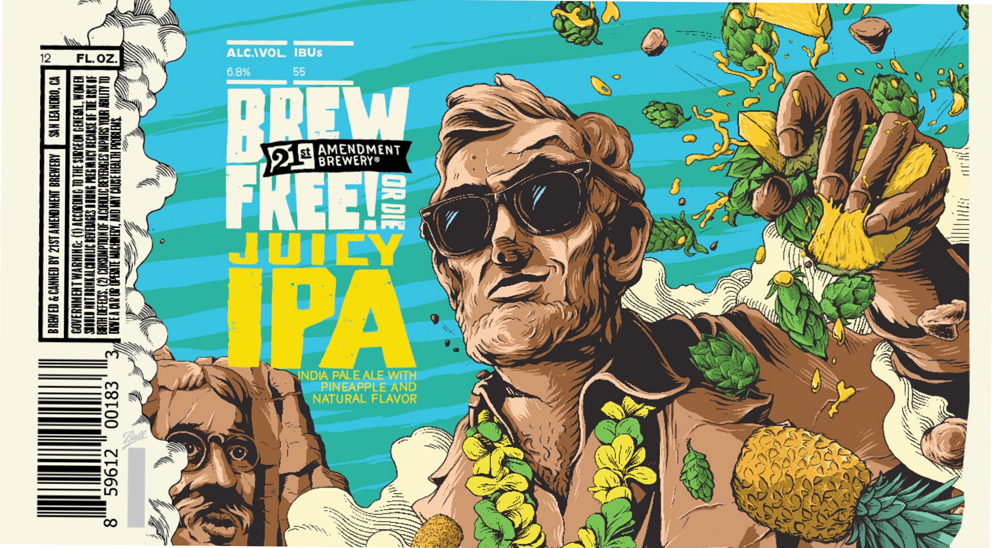 BrewFree! Juicy IPA by 21st Amendment Brewery - beer label