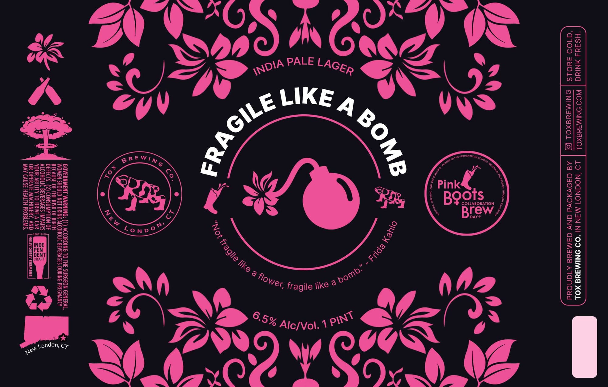 Fragile Like a Bomb by Tox Brewing Co. - beer label