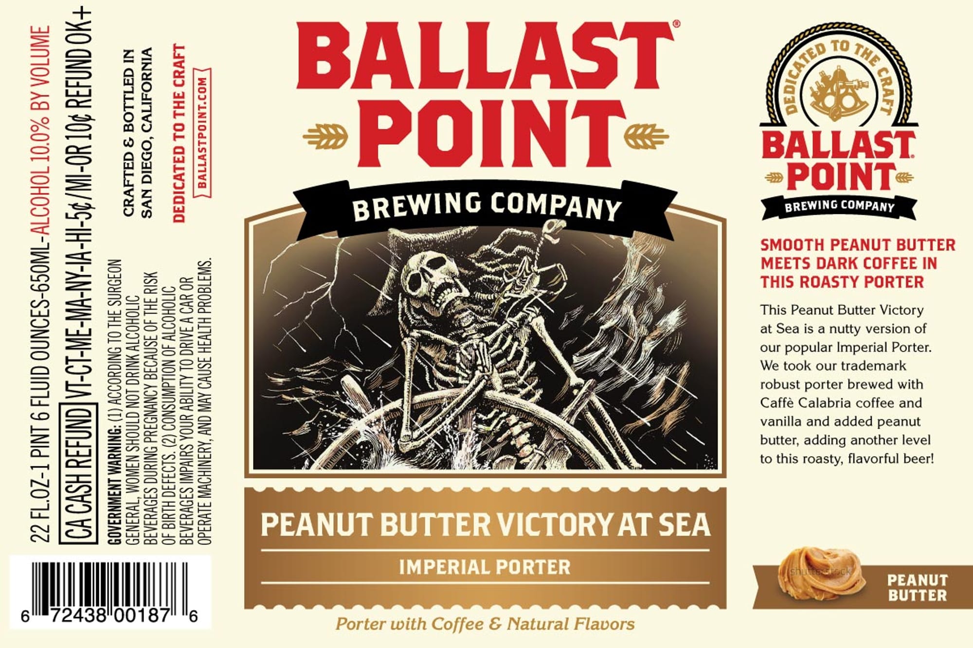 Peanut Butter Victory at Sea by Ballast Point Brewing Company - beer label