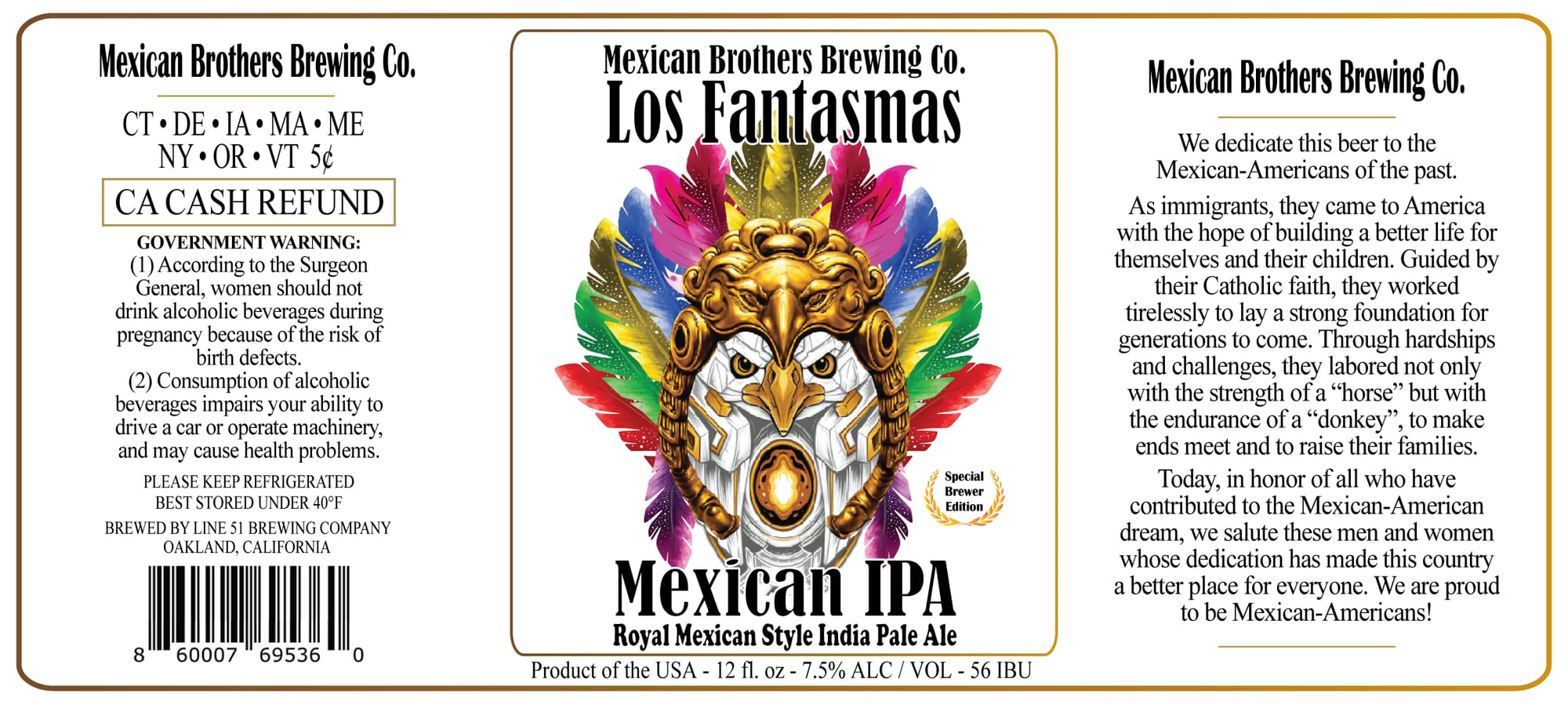 Los Fantasmas by Mexican Brothers Brewing Co. - beer label