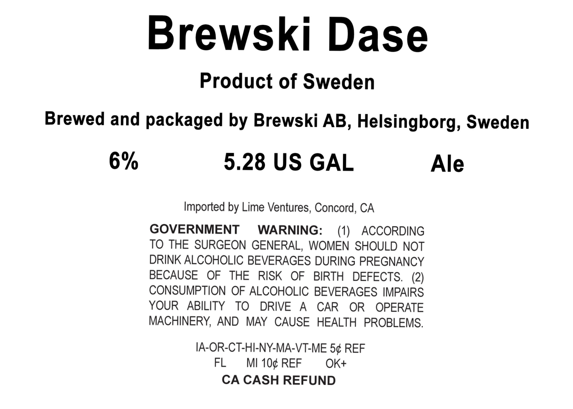 Brewski Dase by Brewski AB - beer label