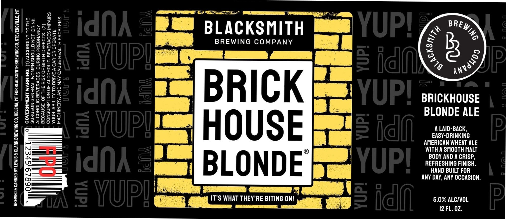 Brick House Blonde Ale by Blacksmith Brewing Company - beer label