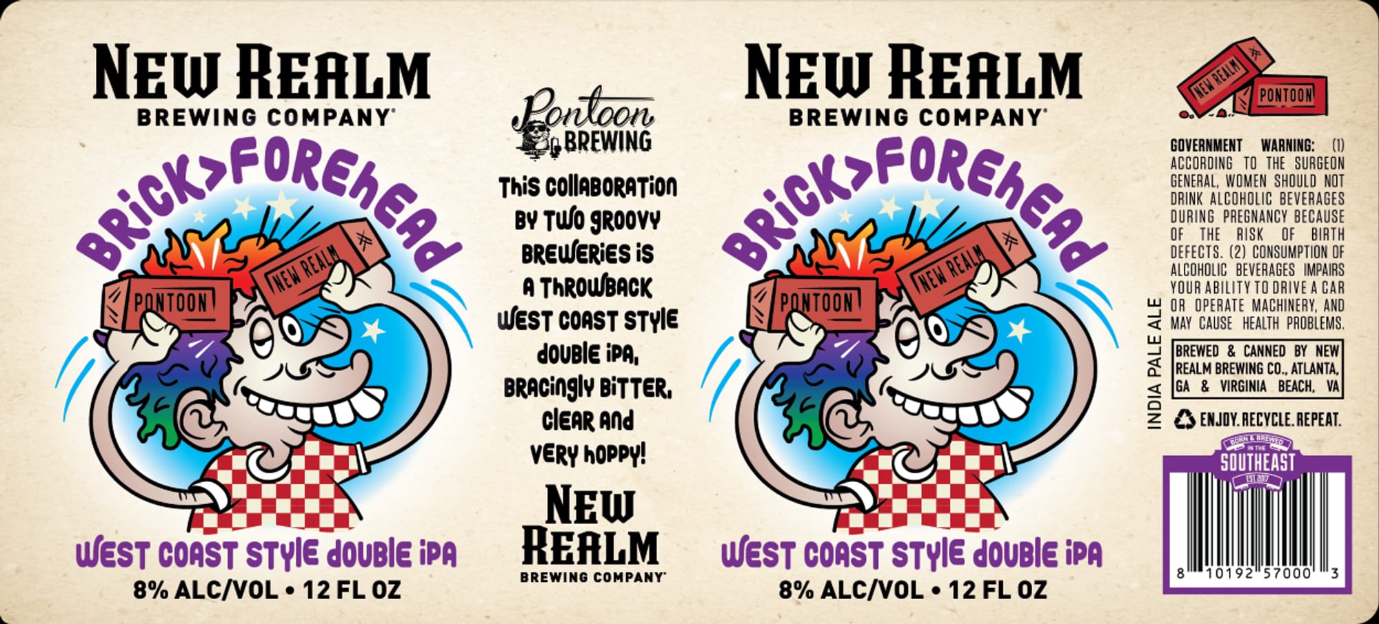 Brick>Forehead by New Realm Brewing Company - beer label
