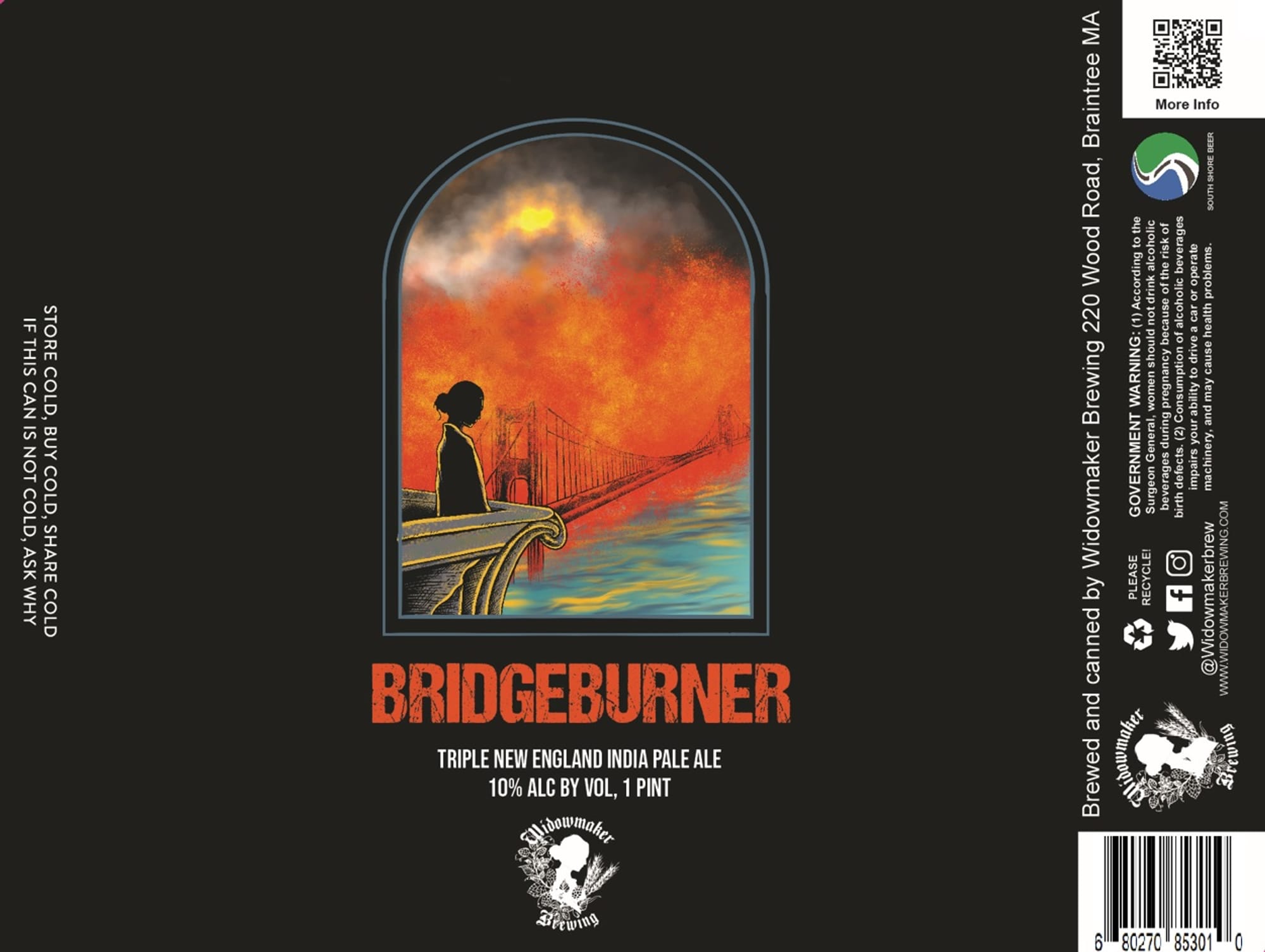 Bridgeburner by Widowmaker Brewing - beer label