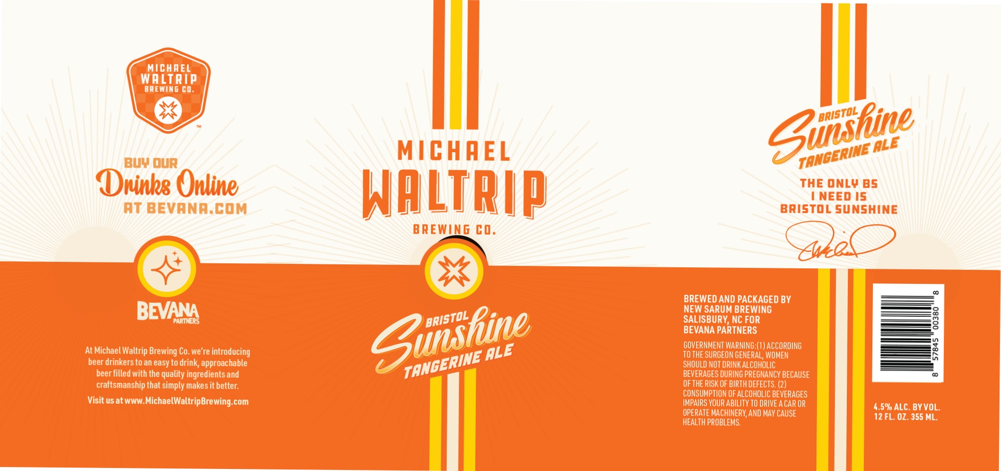 Bristol Sunshine by Michael Waltrip Brewing Co. - beer label
