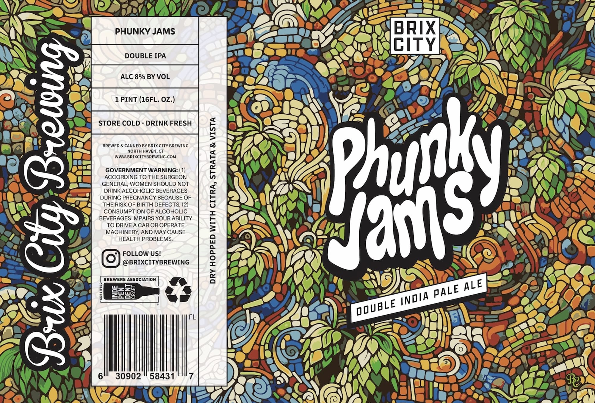 Phunky Jams by Brix City Brewing - beer label