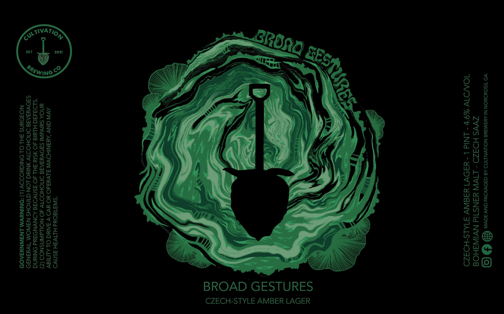 Broad Gestures by Cultivation Brewing Co. - beer label