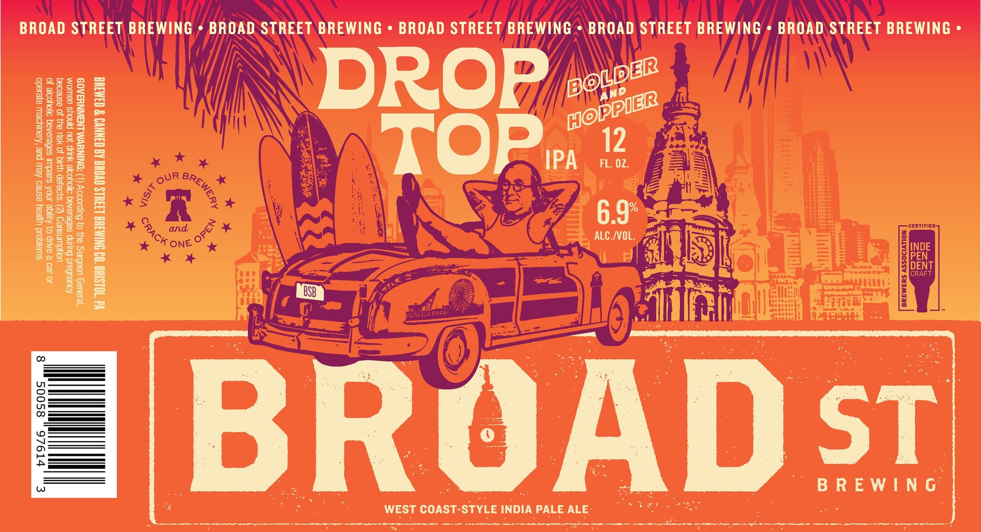 Drop Top by Broad Street Brewing - beer label