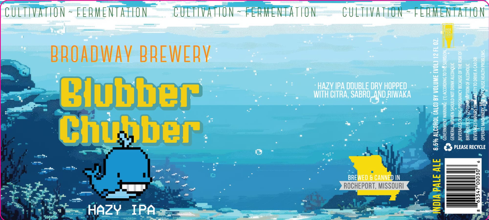 Blubber Chubber by Broadway Brewery - beer label
