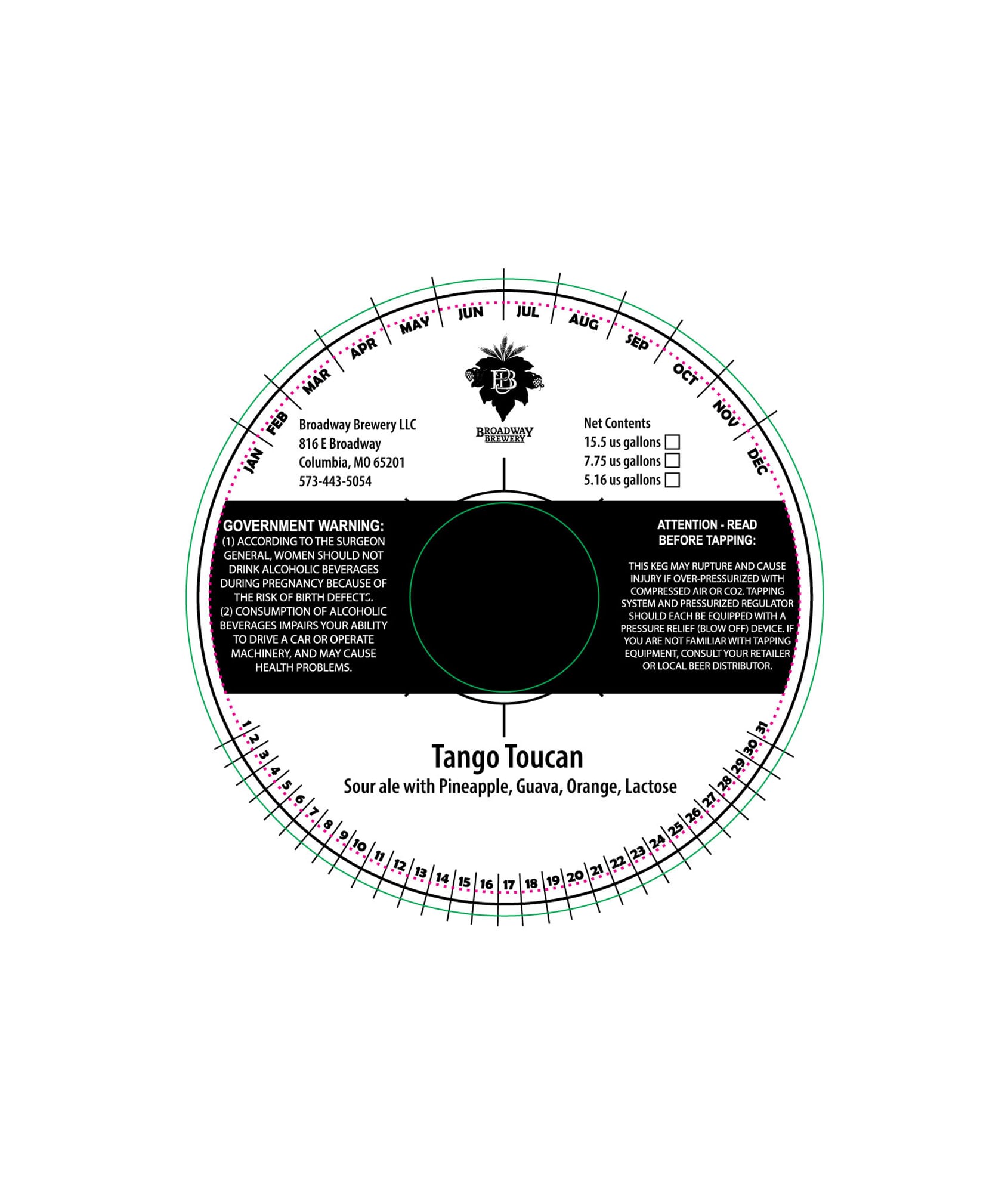 Tango Toucan by Broadway Brewery - beer label