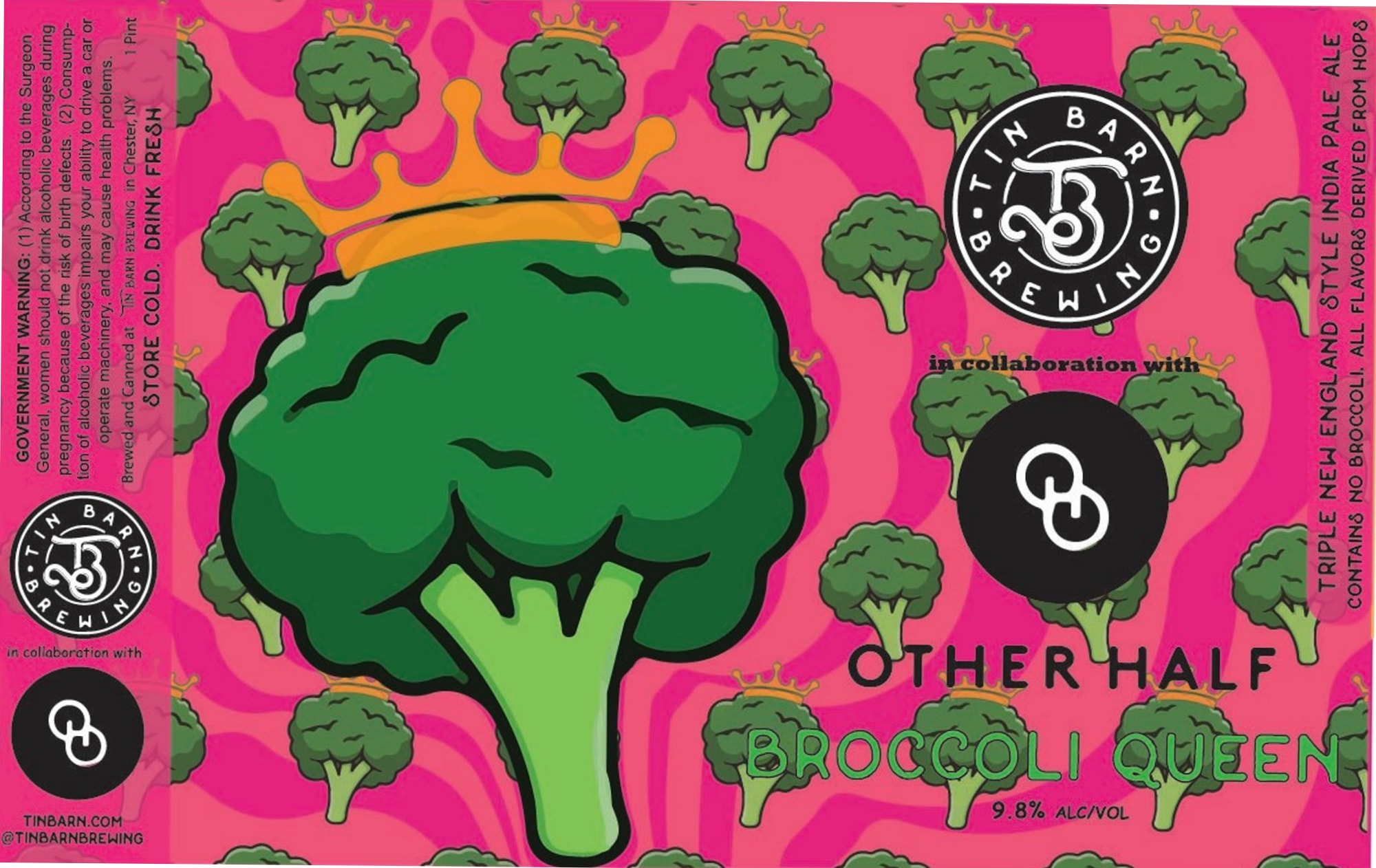 Broccoli Queen by Barn Brewing & Other Half - beer label