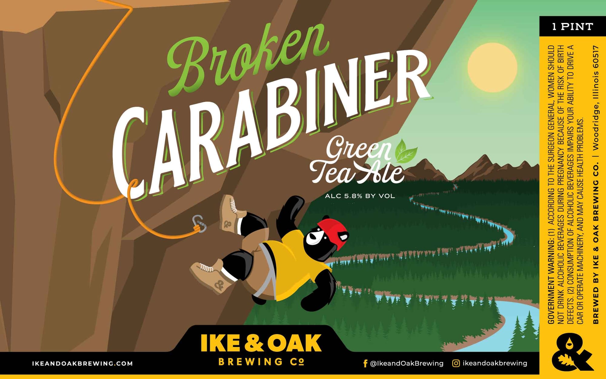 Broken Carabiner by Ike & Oak Brewing Co. - beer label