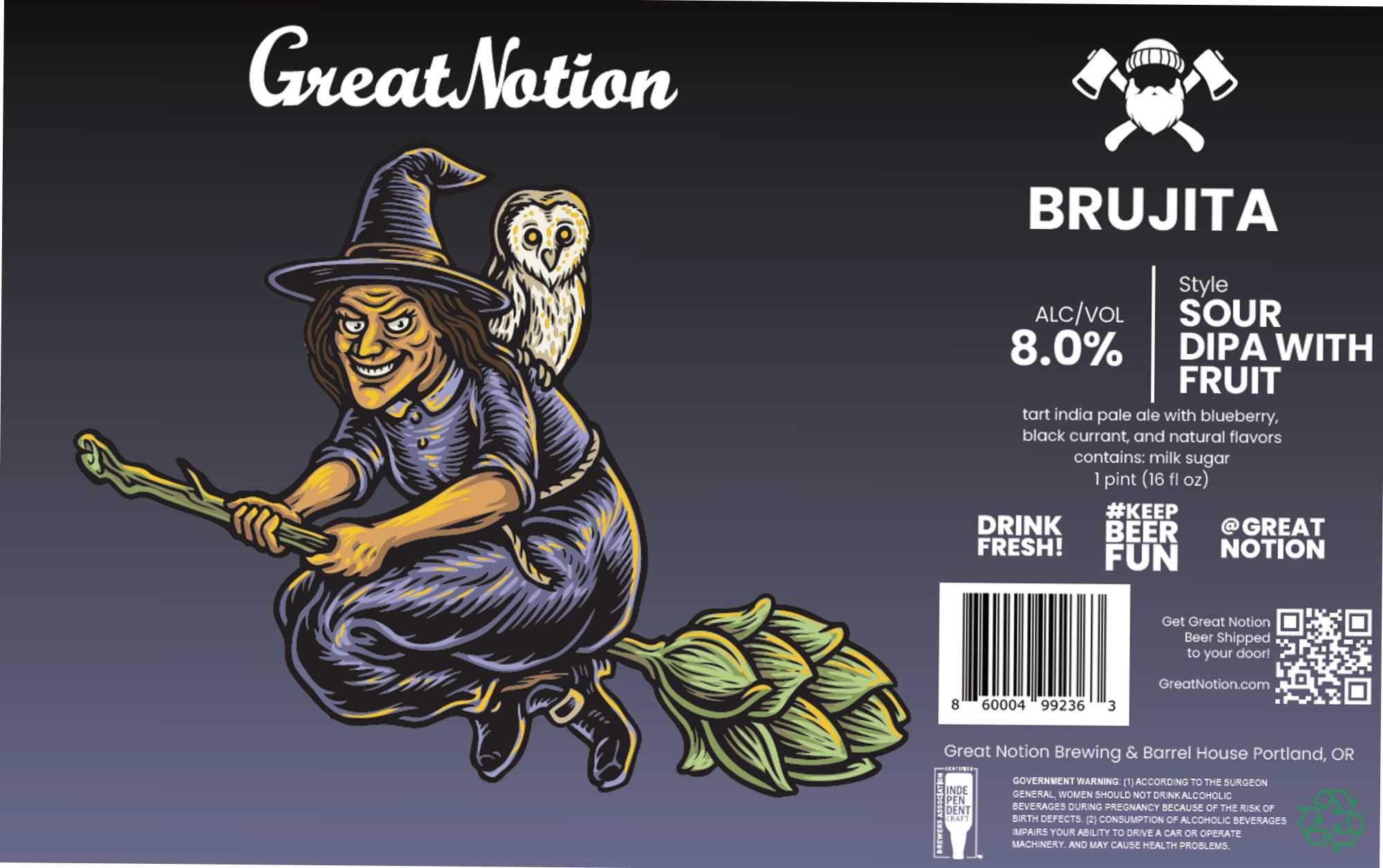 Brujita by Great Notion - beer label