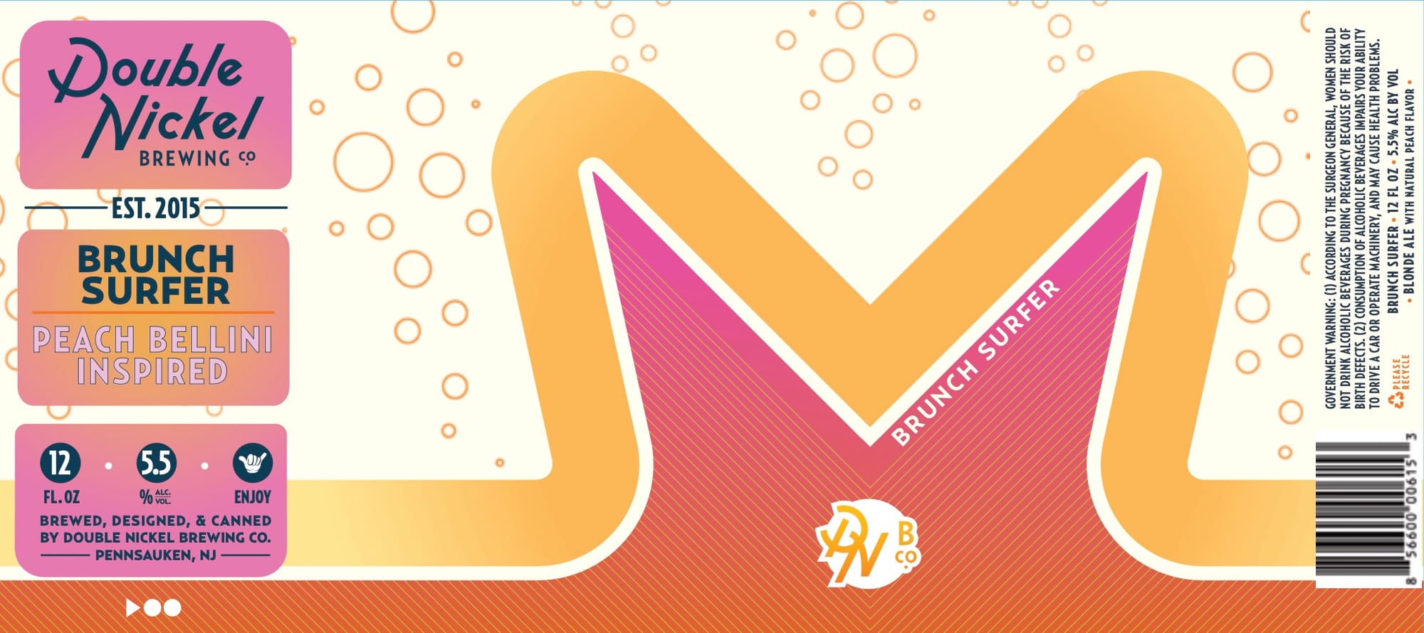 Brunch Surfer by Double Nickel Brewing Co. - beer label