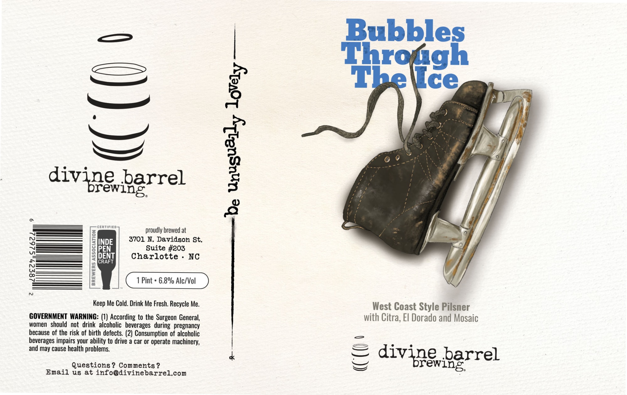 Bubbles Through The Ice by Divine Barrel Brewing - beer label