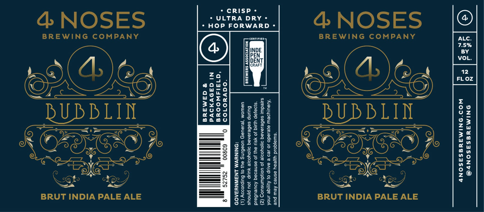 Bubblin’ by 4 Noses Brewing Company - beer label