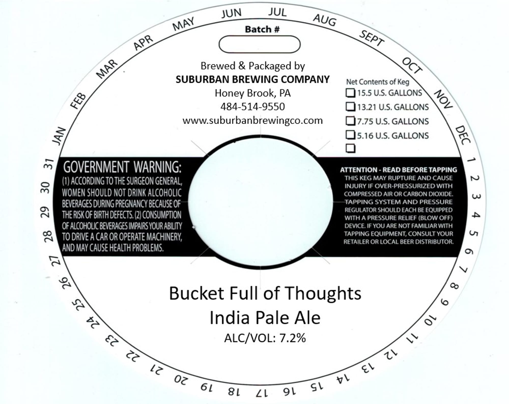 Bucket Full of Thoughts by Suburban Brewing Company - beer label