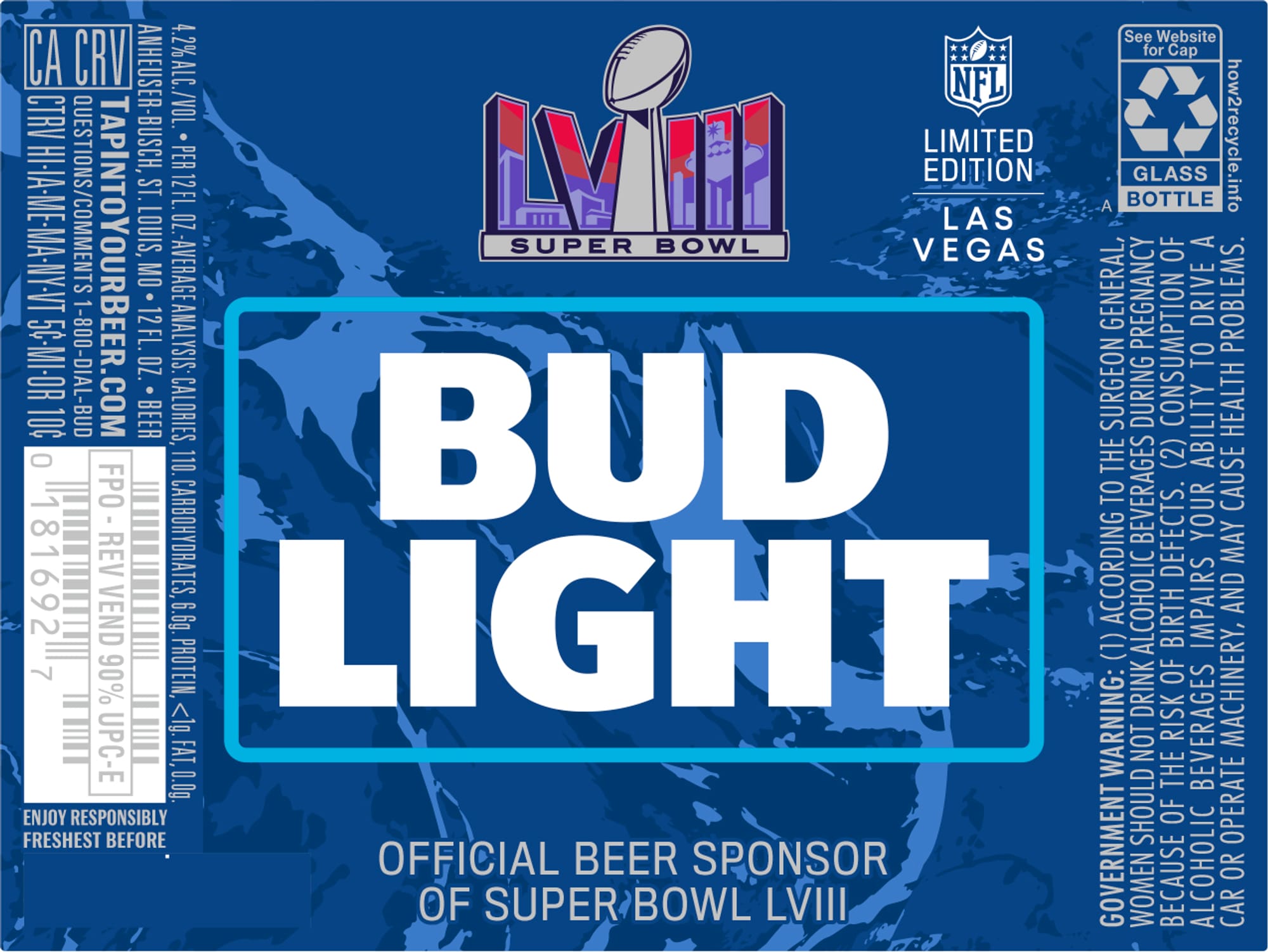 Bud Light (Super Bowl LVIII Edition) by Anheuser-Busch - beer label