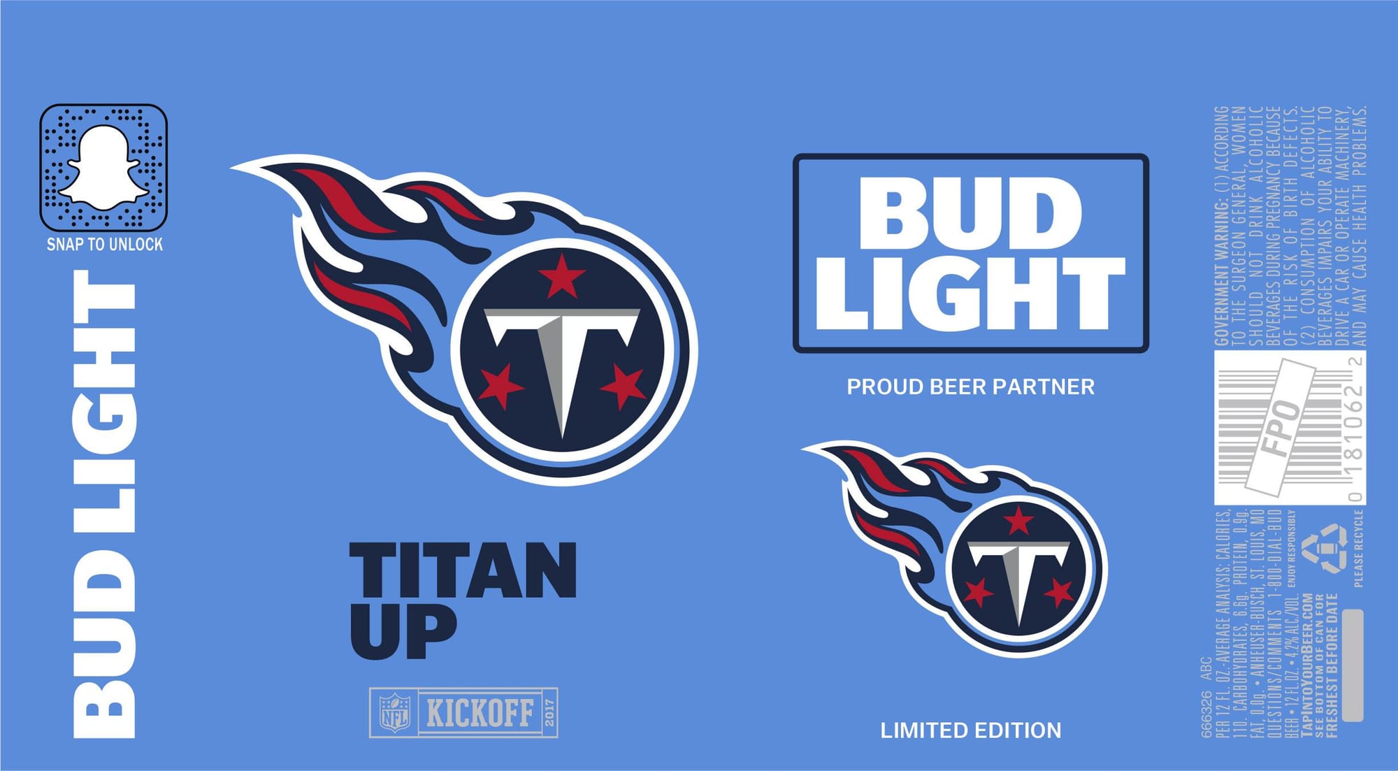 Bud Light (Tennessee Titans Edition) by Anheuser-Busch - beer label