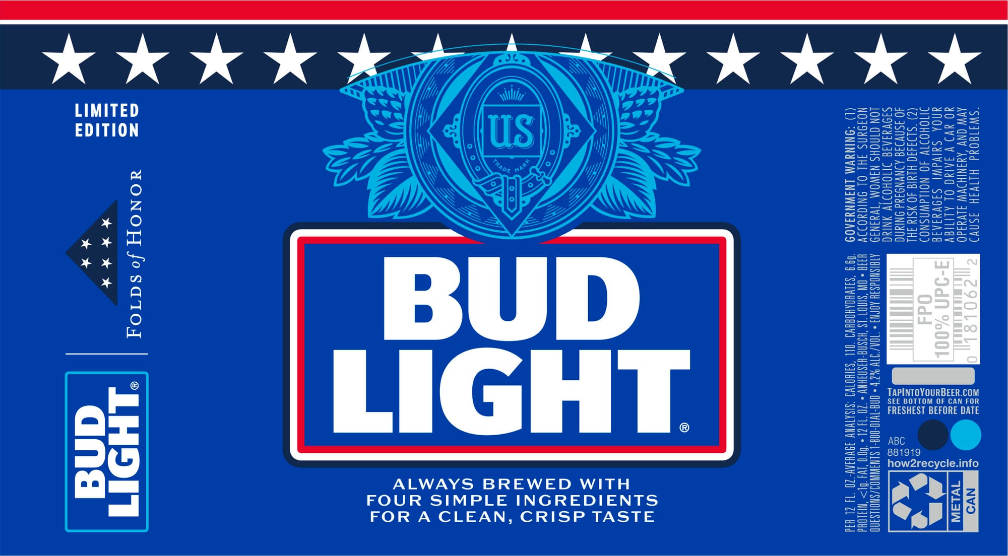 Bud Light by Anheuser-Busch - beer label
