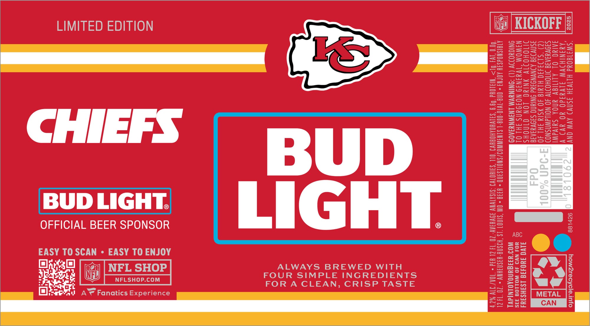 Bud Light – Chiefs Limited Edition by Anheuser-Busch - beer label
