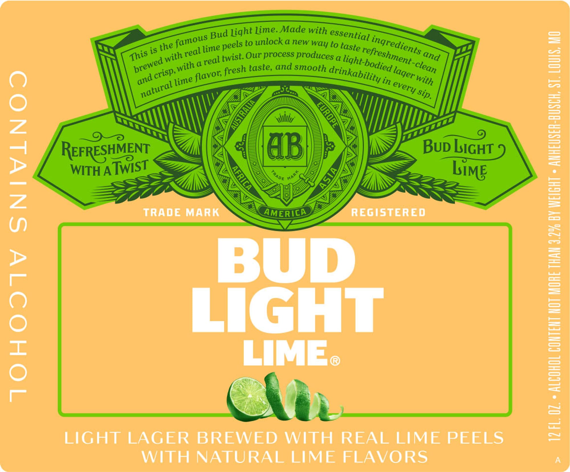Bud Light Lime by Anheuser-Busch - beer label