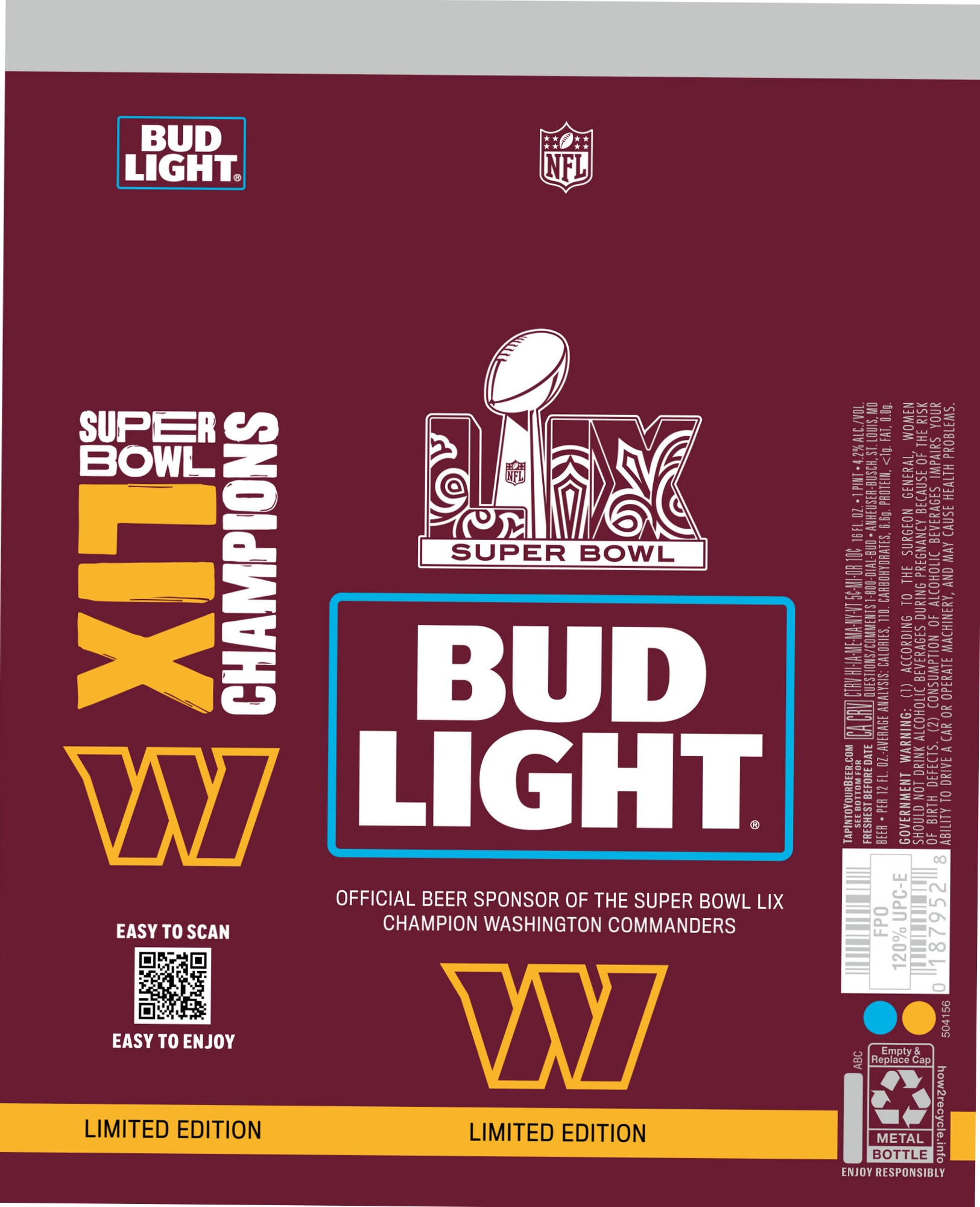 Bud Light – Super Bowl LVII Champions by Anheuser-Busch - beer label