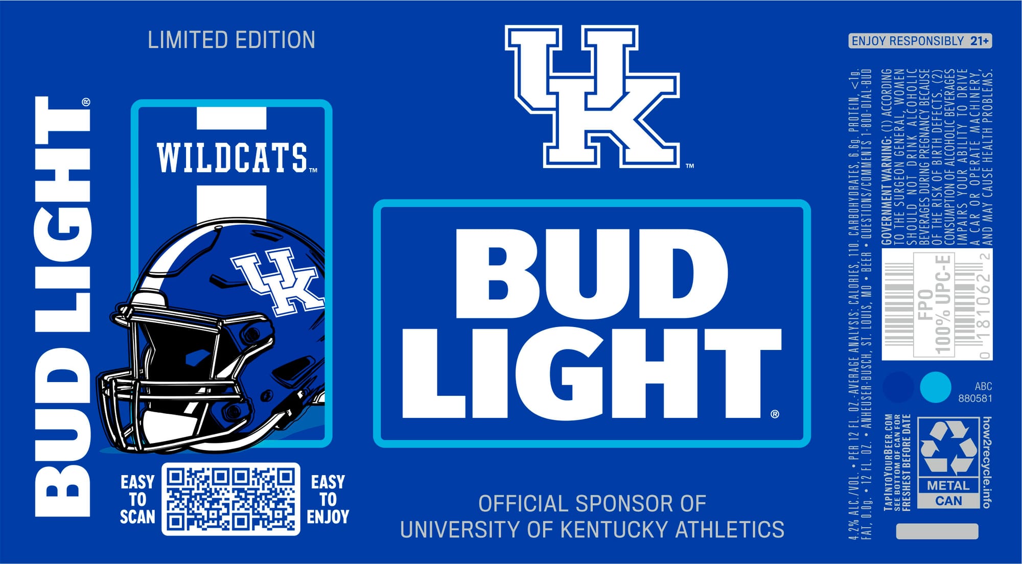 Bud Light Wildcats by Anheuser-Busch - beer label