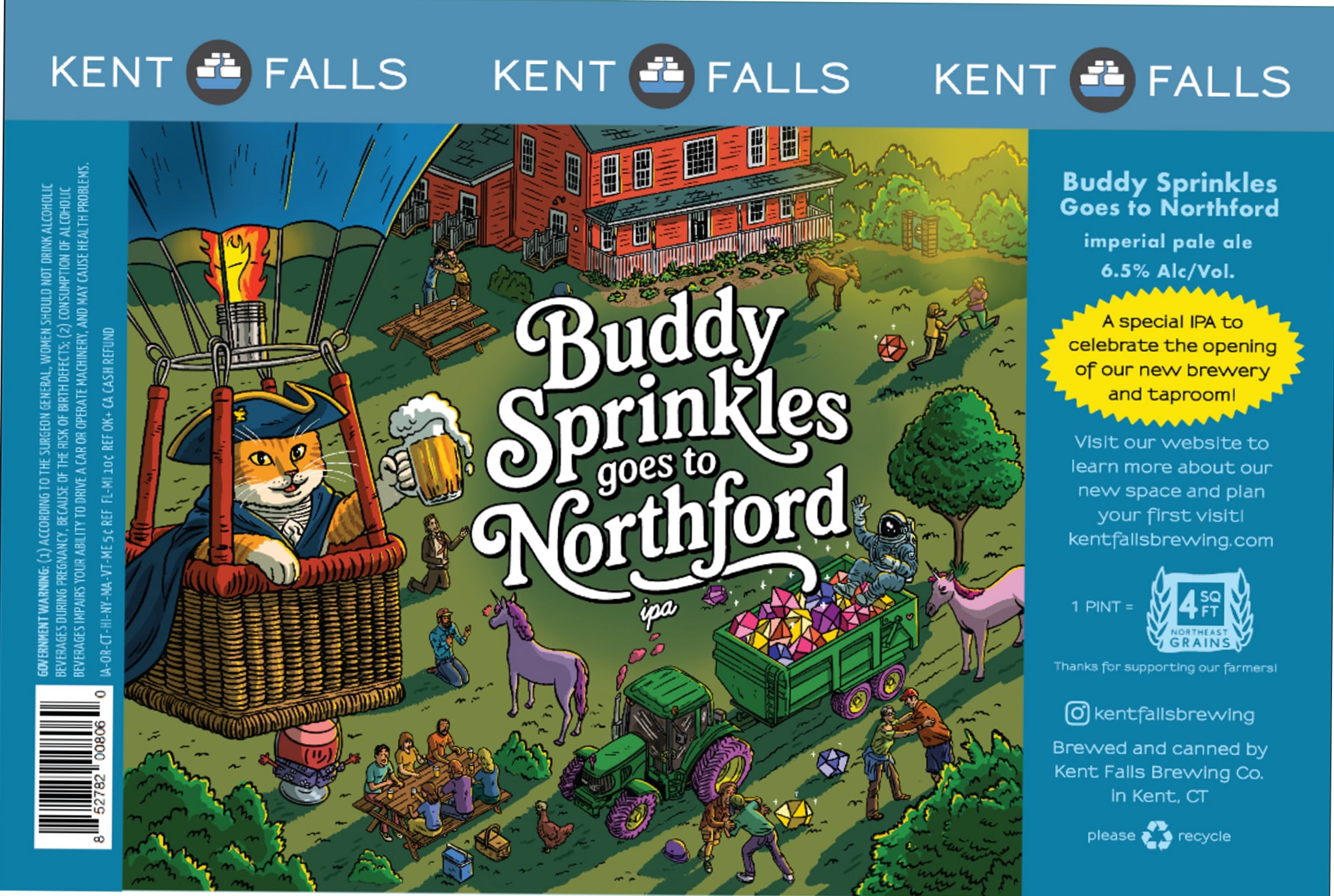 Buddy Sprinkles Goes to Northford by Kent Falls Brewing - beer label