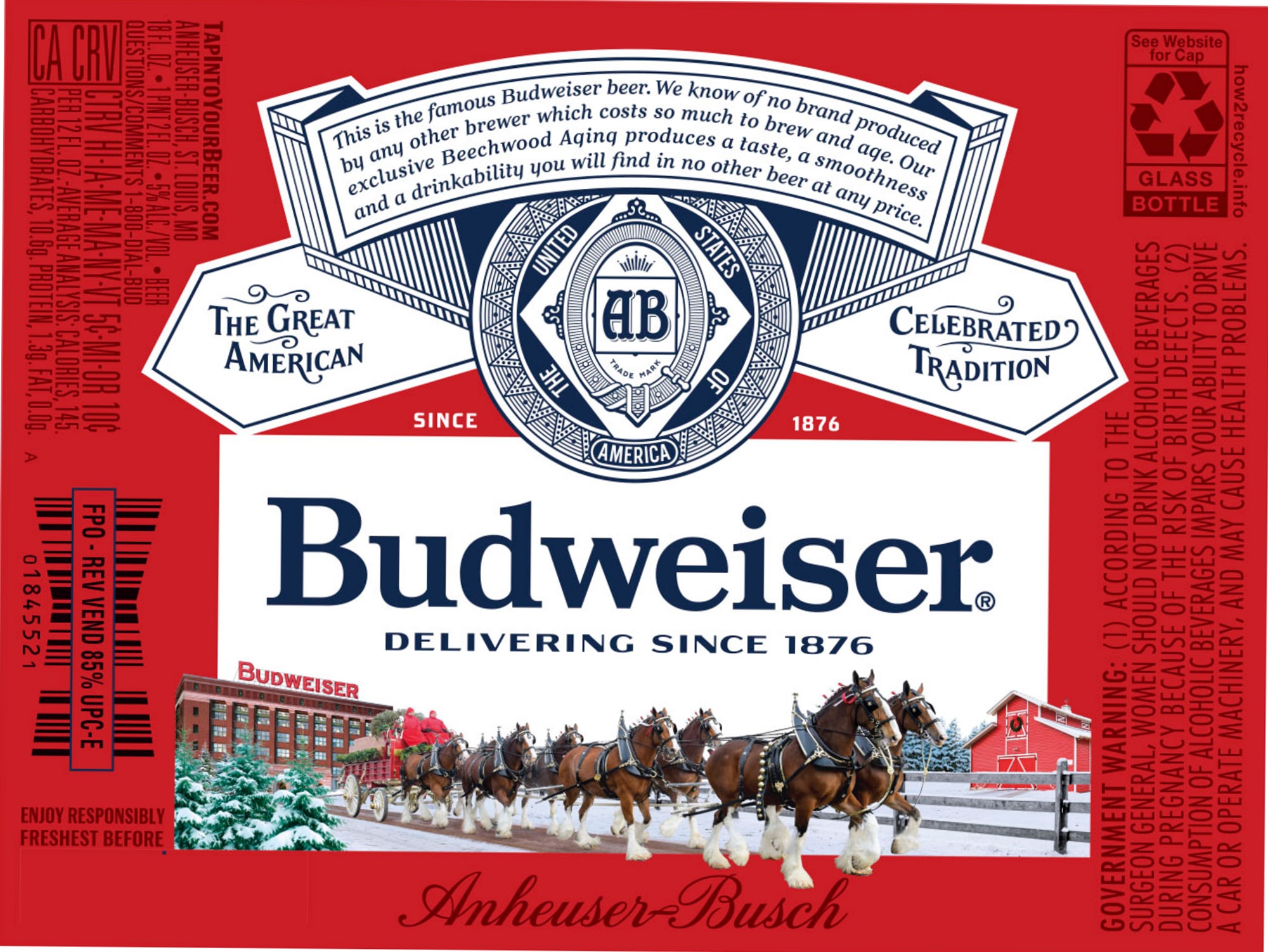 Budweiser by Anheuser-Busch - beer label
