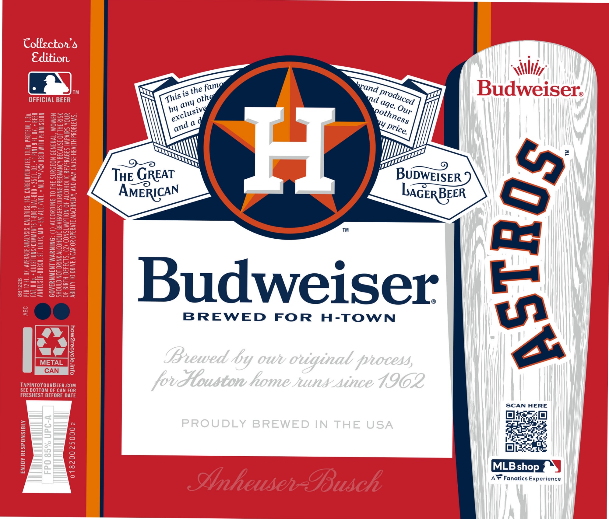 Budweiser (H-Town Edition) by Anheuser-Busch - beer label