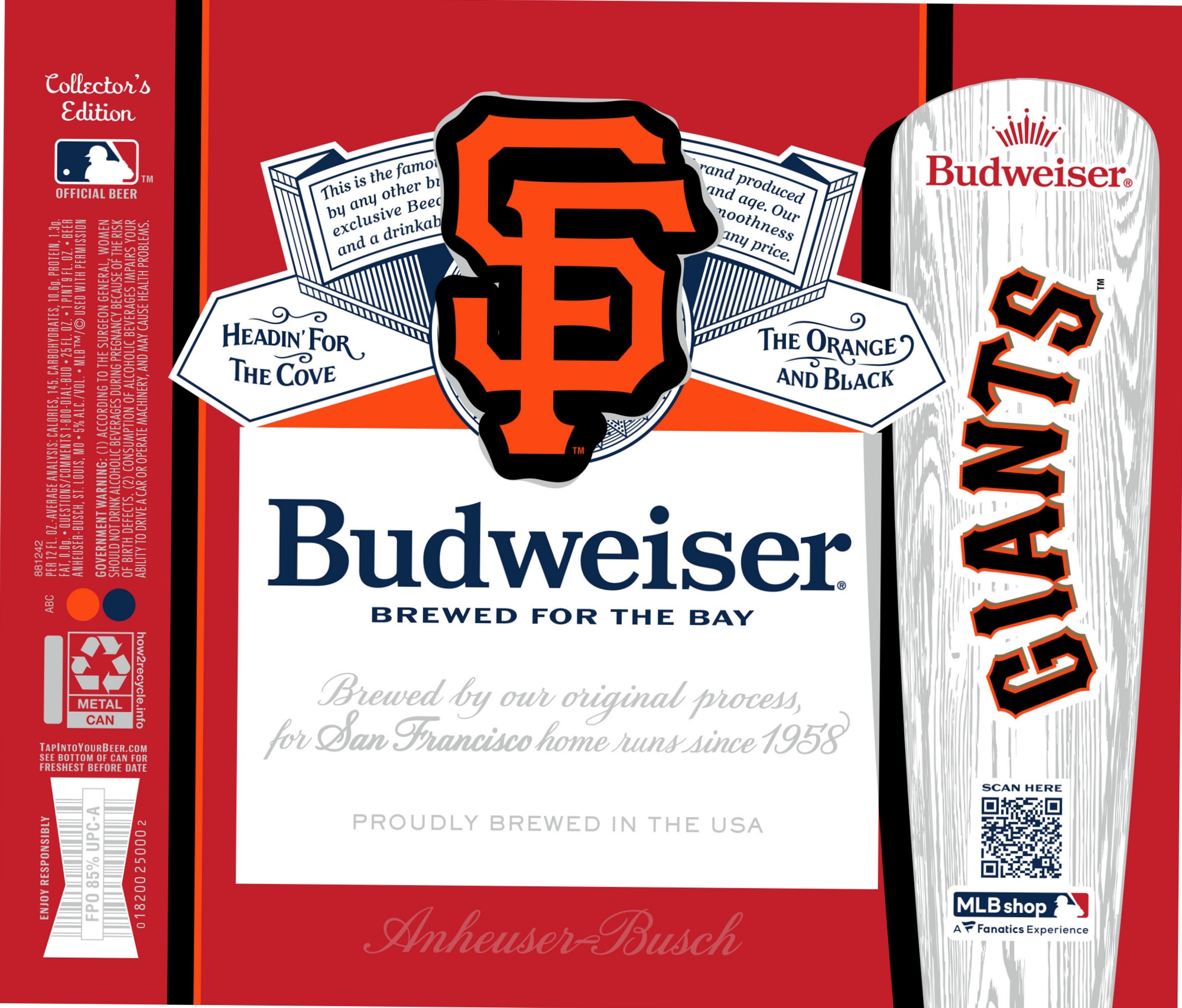 Budweiser (San Francisco Giants Edition) by Anheuser-Busch - beer label