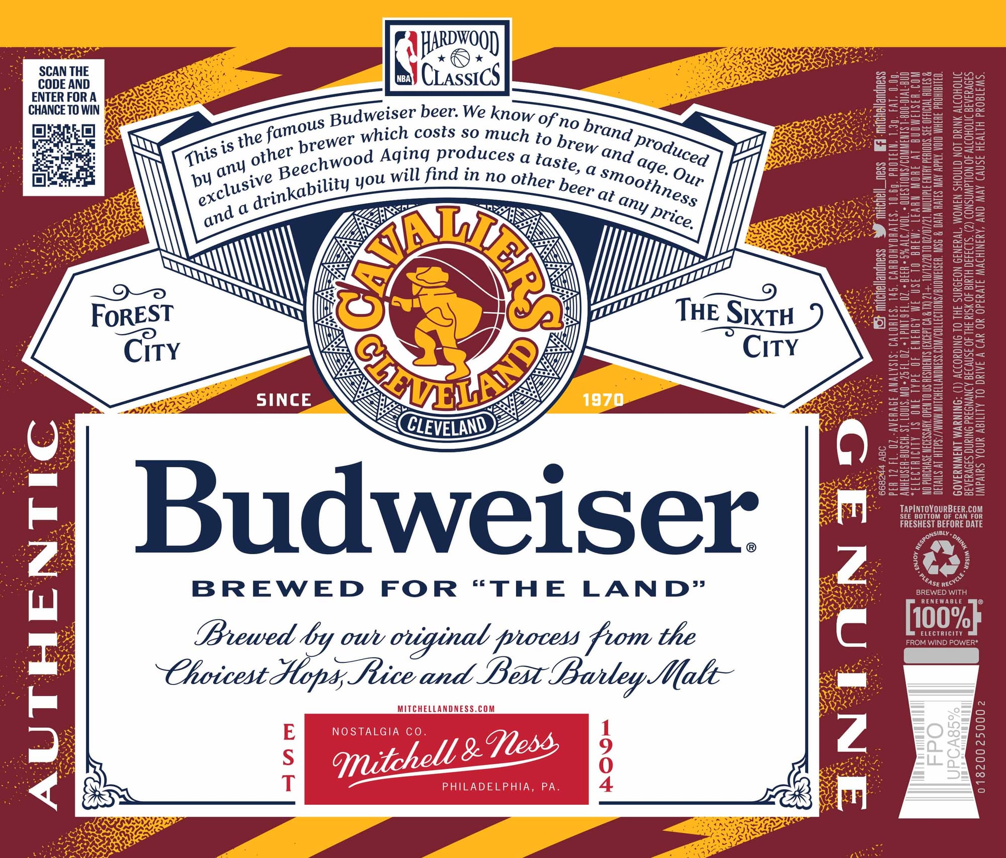 Budweiser (Cleveland Cavaliers Edition) by Anheuser-Busch - beer label