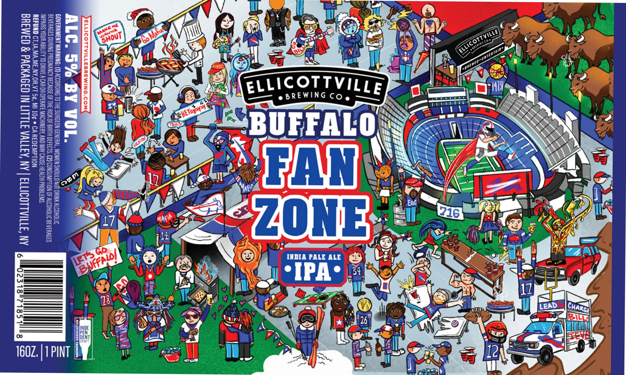 Buffalo Fan Zone by Ellicottville Brewing Co. - beer label